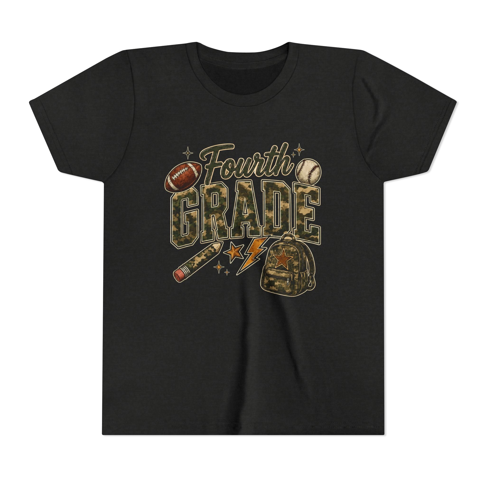 Fourth Grade Kids' T-Shirt – Back-to-School Sports & Backpack Design