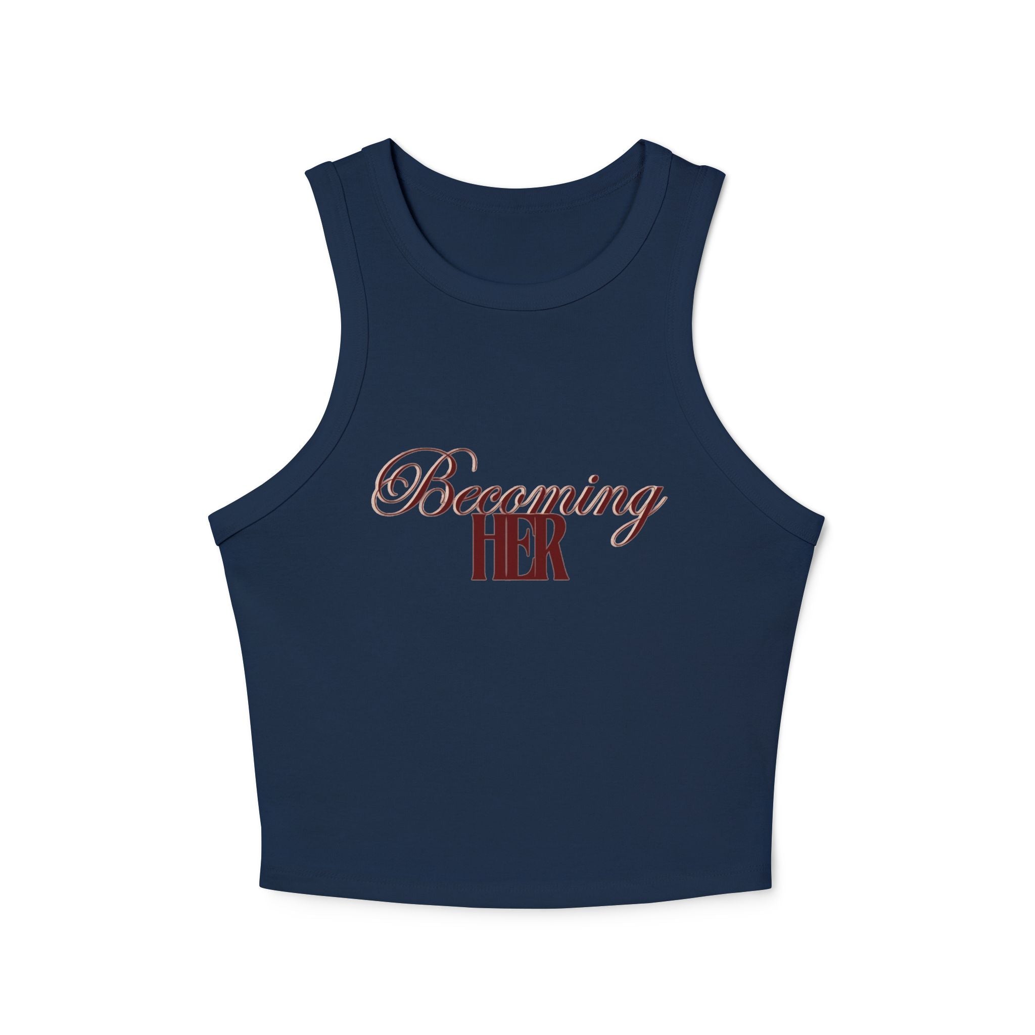 Becoming Her Racer Tank Top — Women's Empowerment Cropped Tank