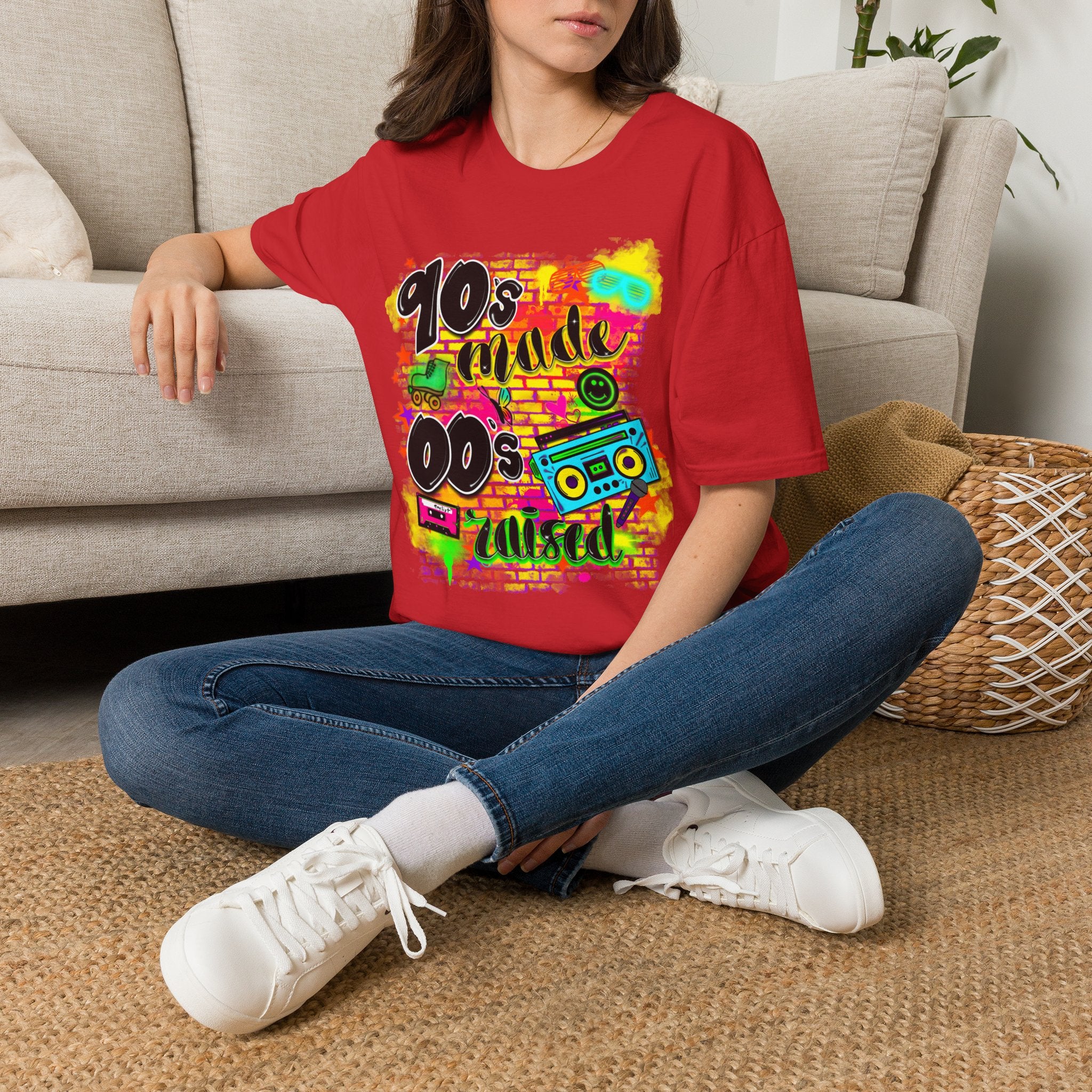 90s Vibes T-Shirt — '90s Made, 00s Raised' Retro Graffiti Tee