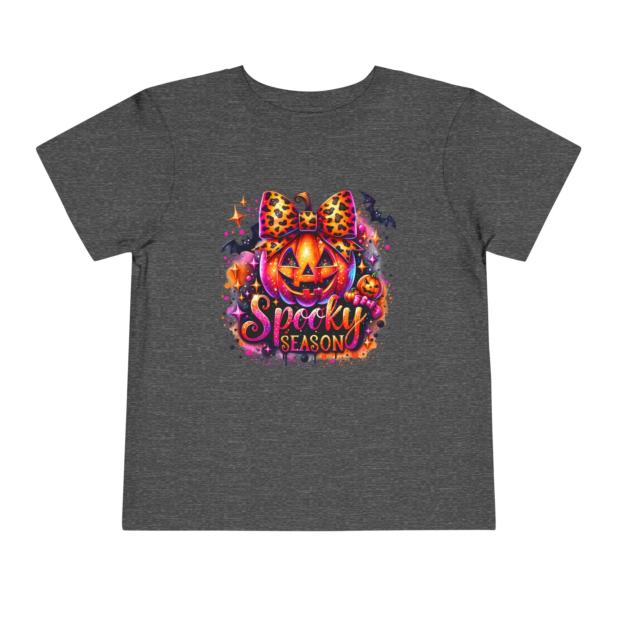 Toddler Tee — "Spooky Season" Pumpkin Bow Halloween Shirt