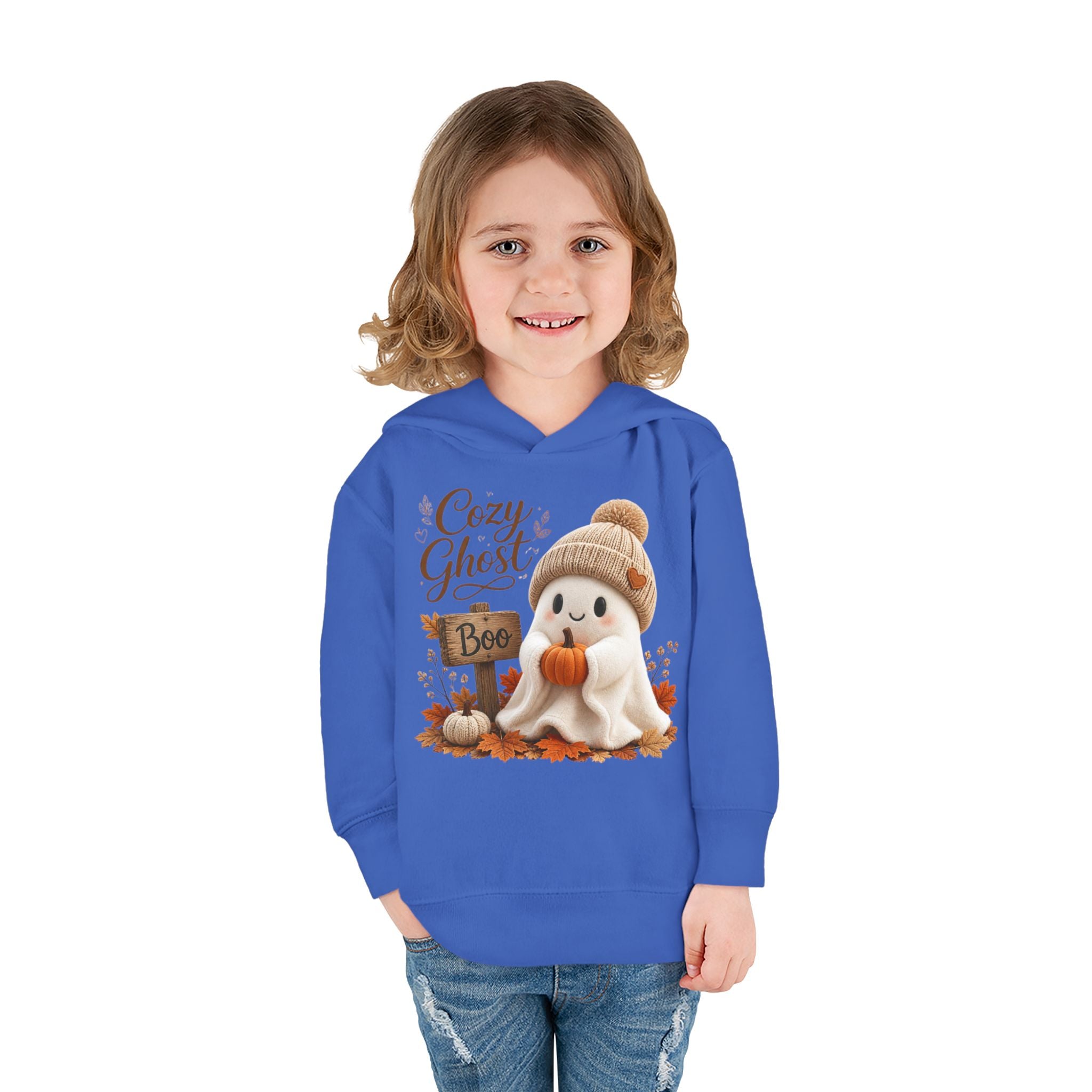 Toddler Hoodie – 'Cozy Ghost' Fall Halloween Pullover