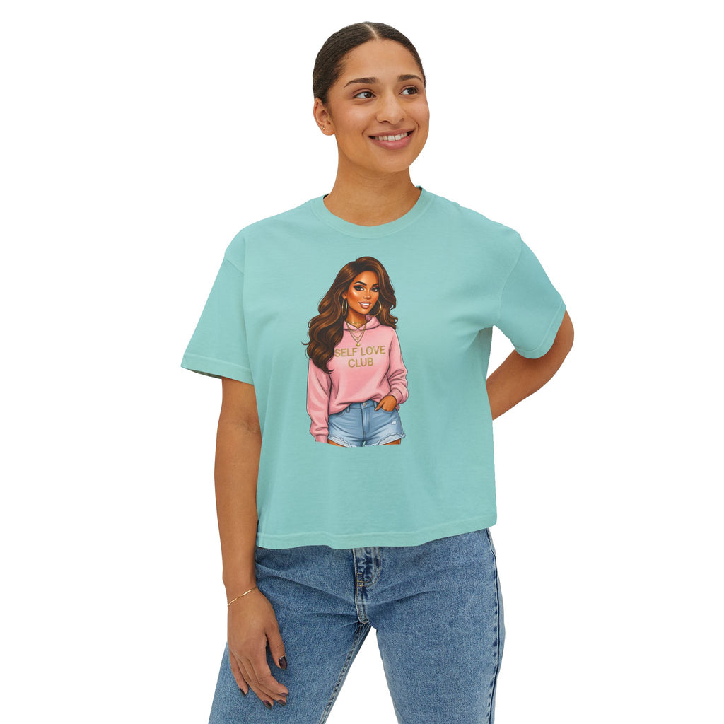 Self Love Club Boxy Tee — Women’s Graphic Cropped T-Shirt