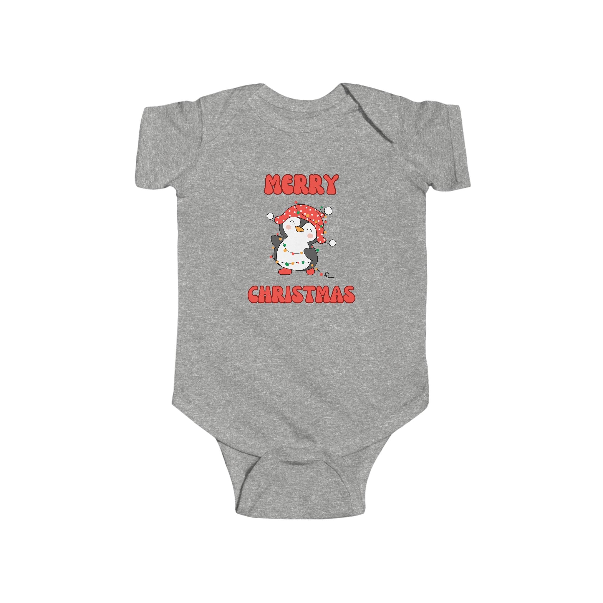 Infant Bodysuit — Cute Penguin 'Merry Christmas' Holiday Baby Onesie