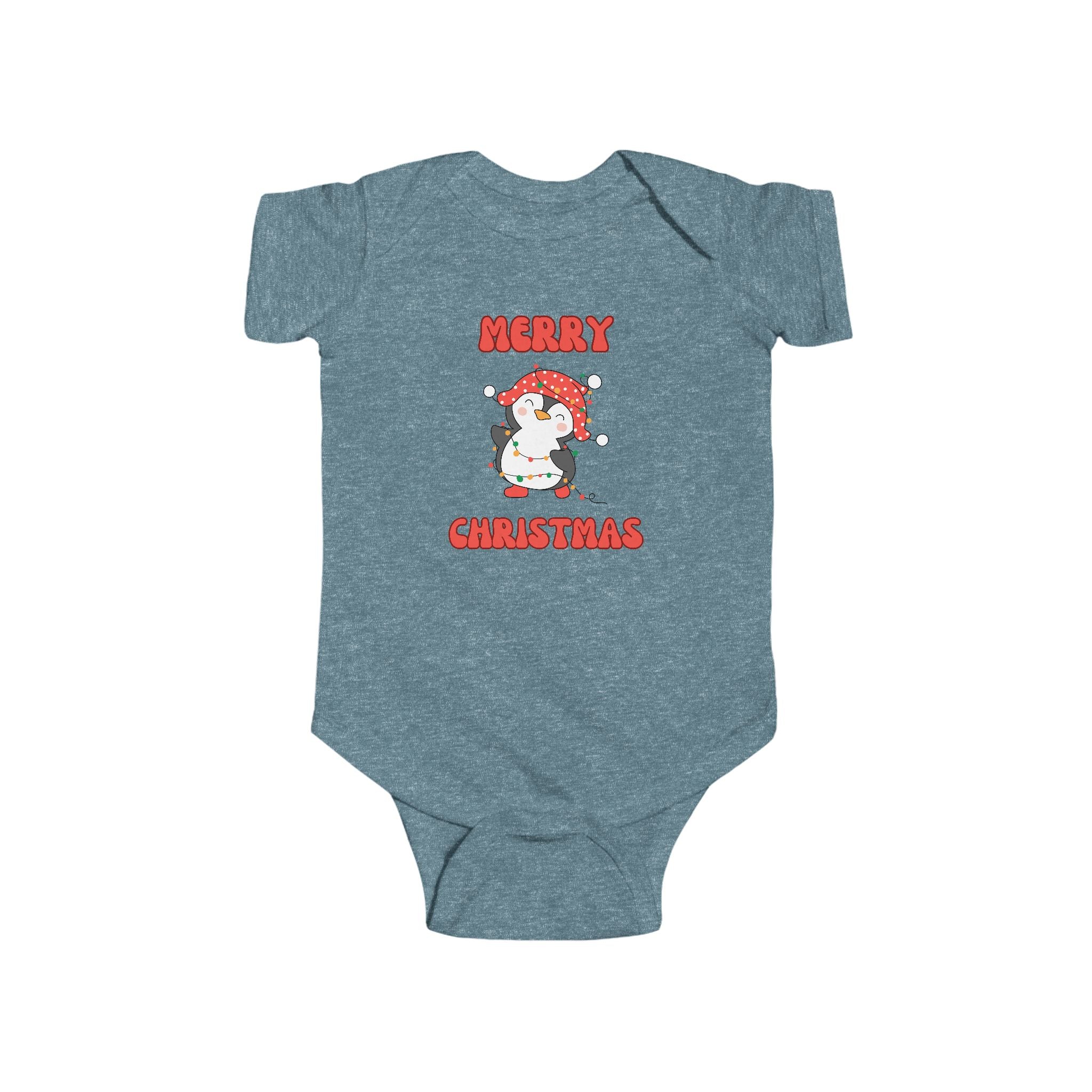 Infant Bodysuit — Cute Penguin 'Merry Christmas' Holiday Baby Onesie