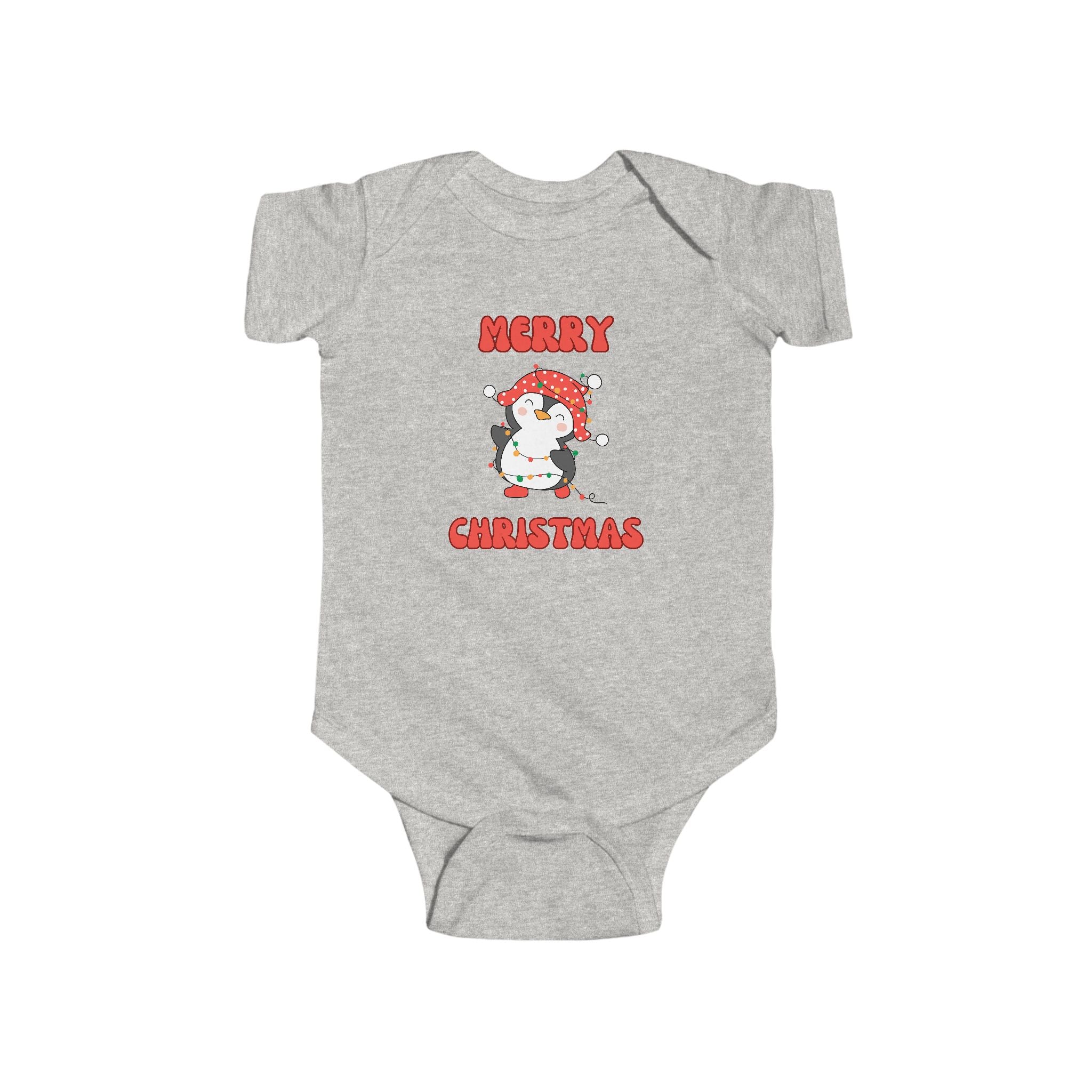 Infant Bodysuit — Cute Penguin 'Merry Christmas' Holiday Baby Onesie