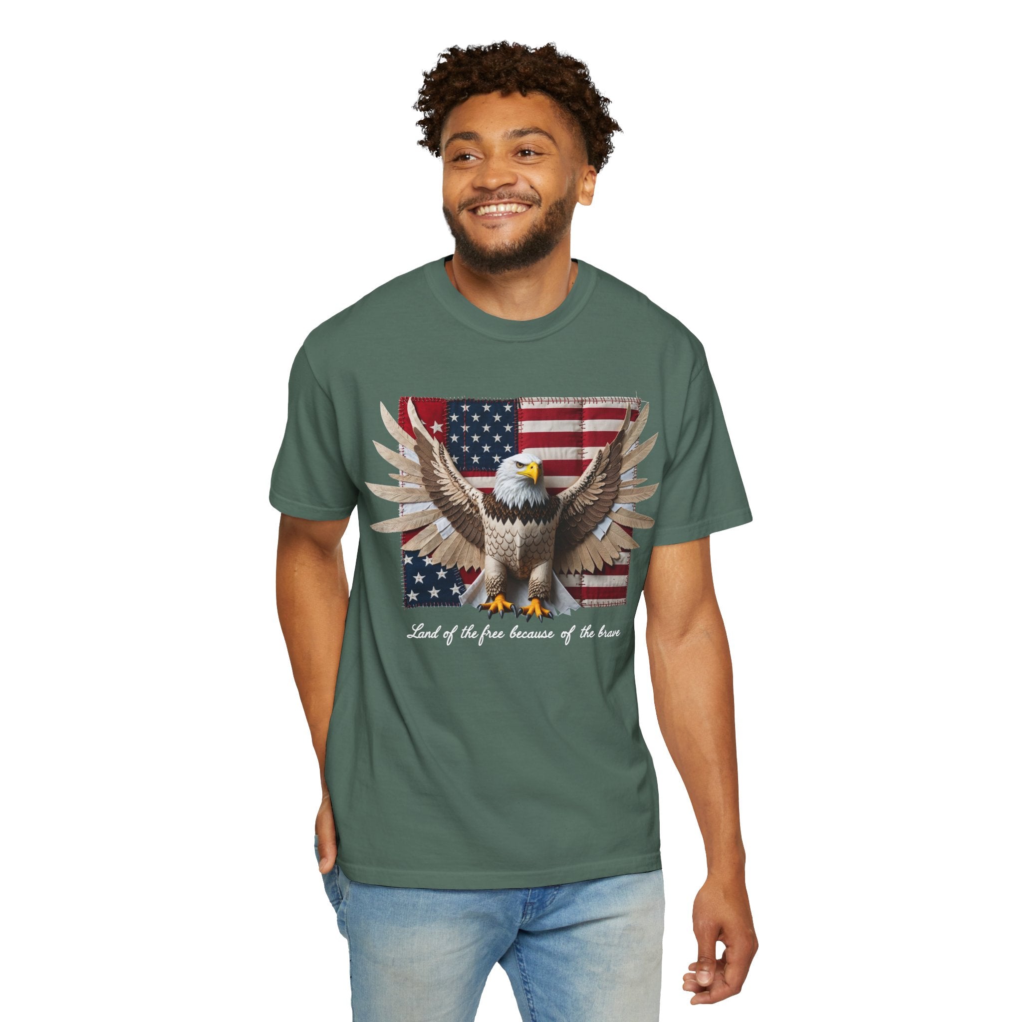 American Eagle Flag T-Shirt – Patriotic Bald Eagle Graphic Tee