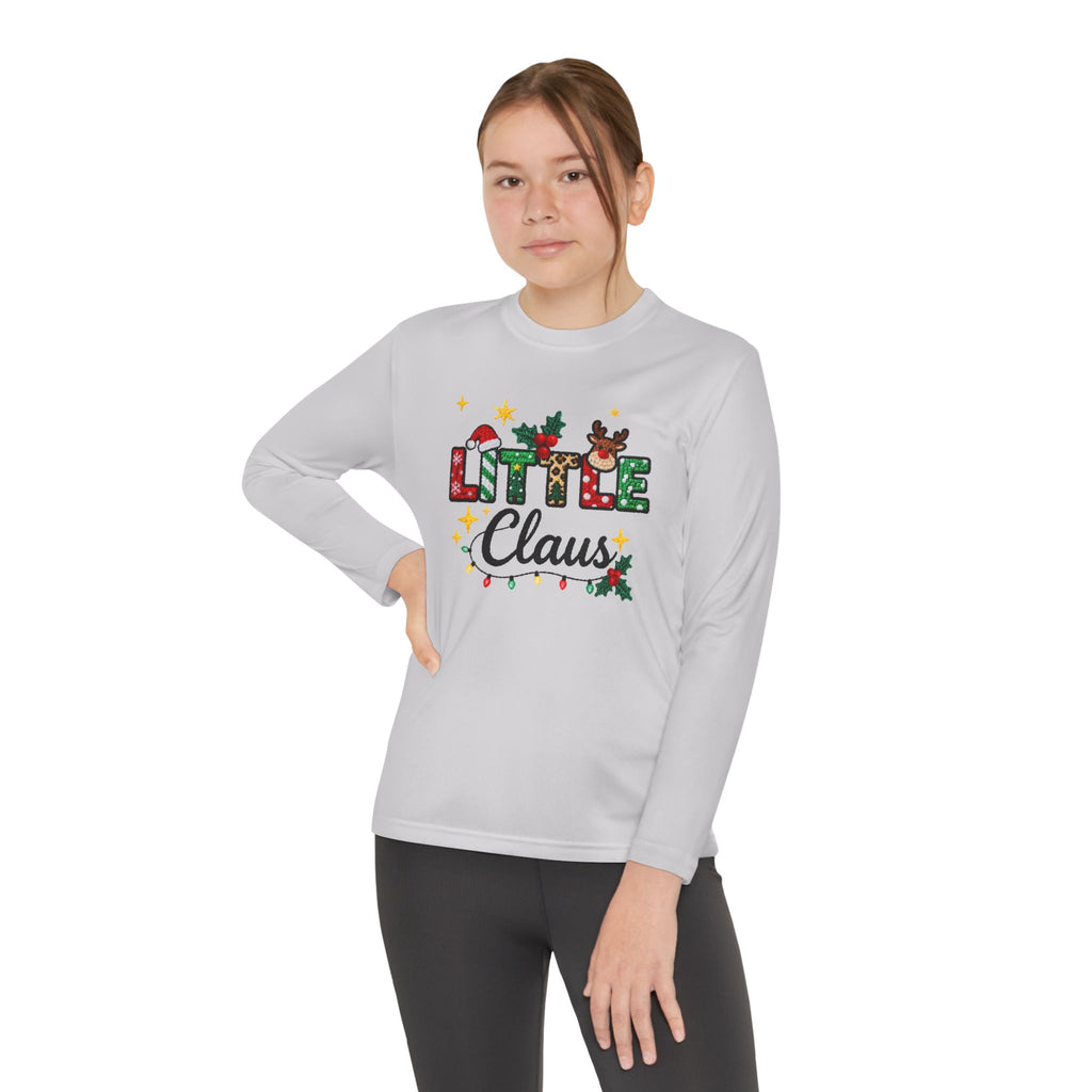 Youth Long Sleeve Tee - "Little Claus" Christmas Kids Shirt