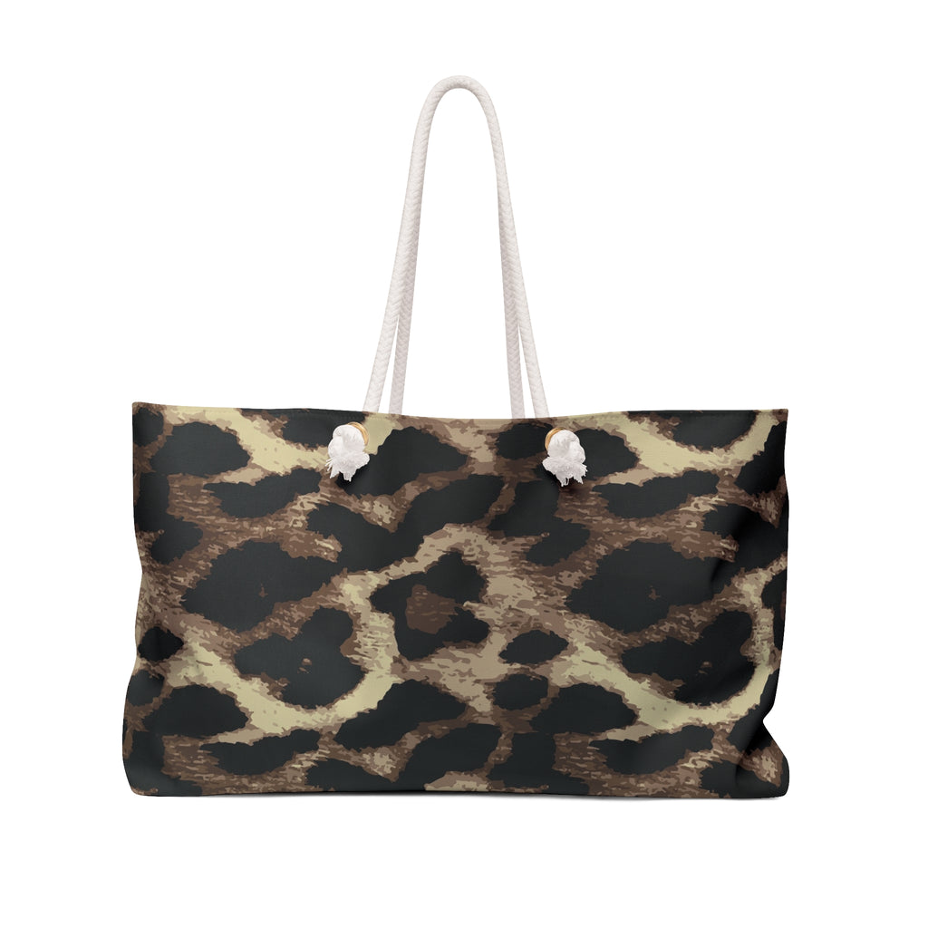 Leopard Print Weekender Bag — Chic Animal Print Travel Tote