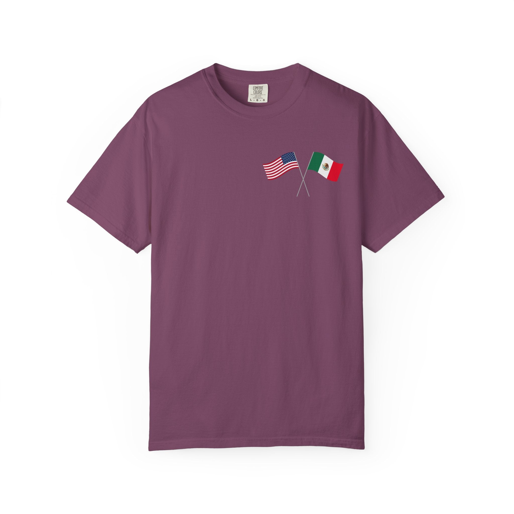 Rose Bouquet T-Shirt — Vintage Red & Blue Floral Back Graphic