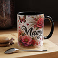 Mama Floral Accent Coffee Mug — Pink Roses & Butterflies (11/15oz)