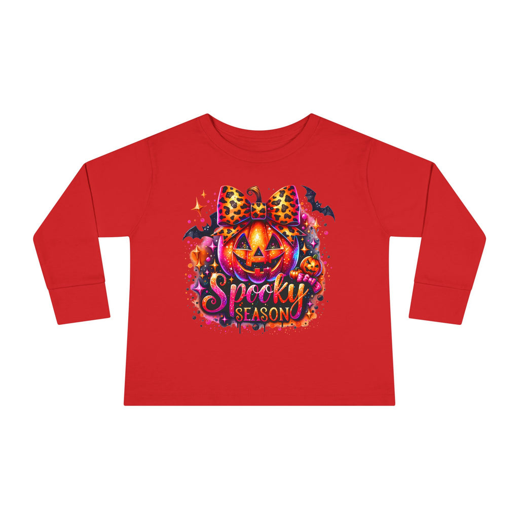 Toddler Long Sleeve Tee — "Spooky Season" Pumpkin Halloween Shirt
