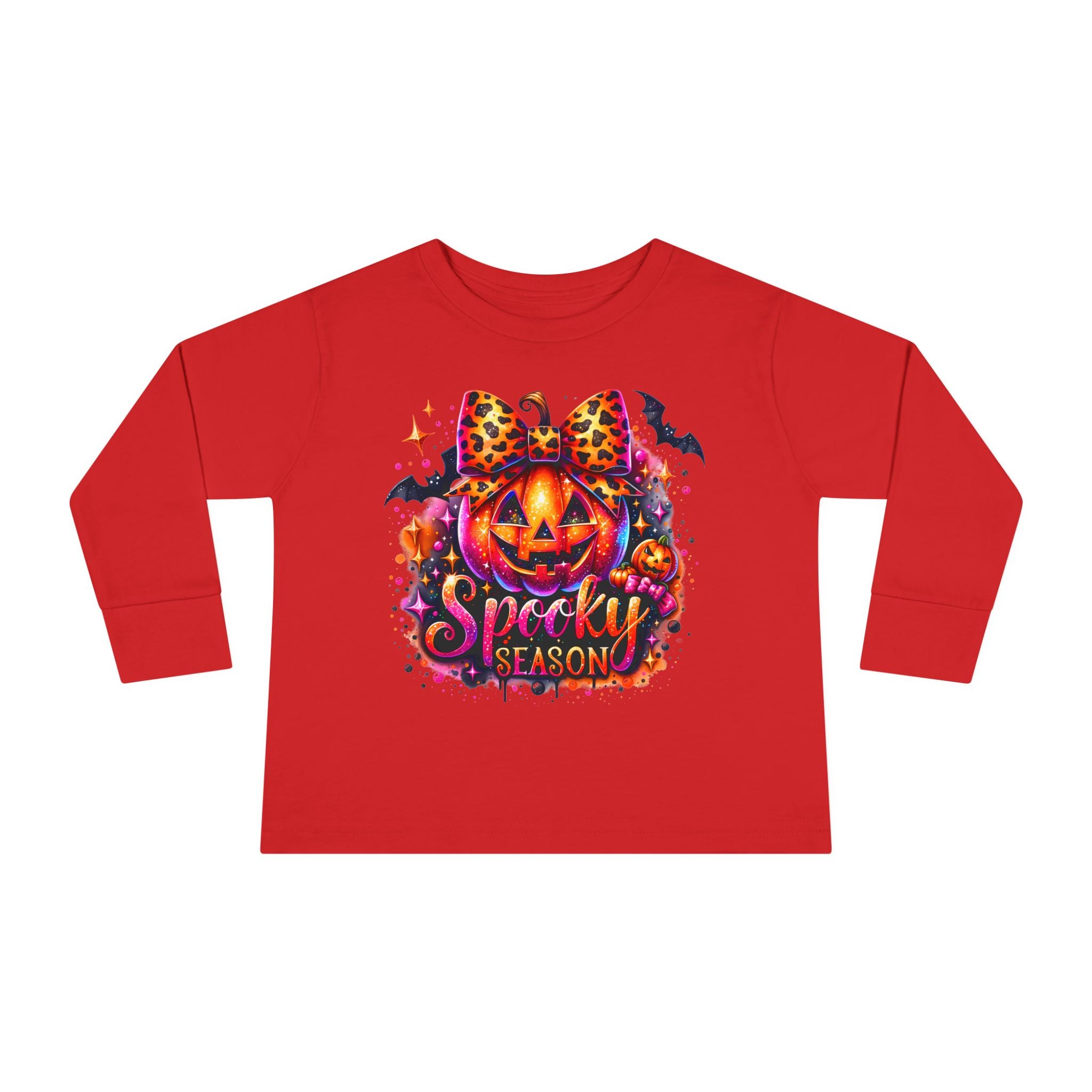 Toddler Long Sleeve Tee — "Spooky Season" Pumpkin Halloween Shirt