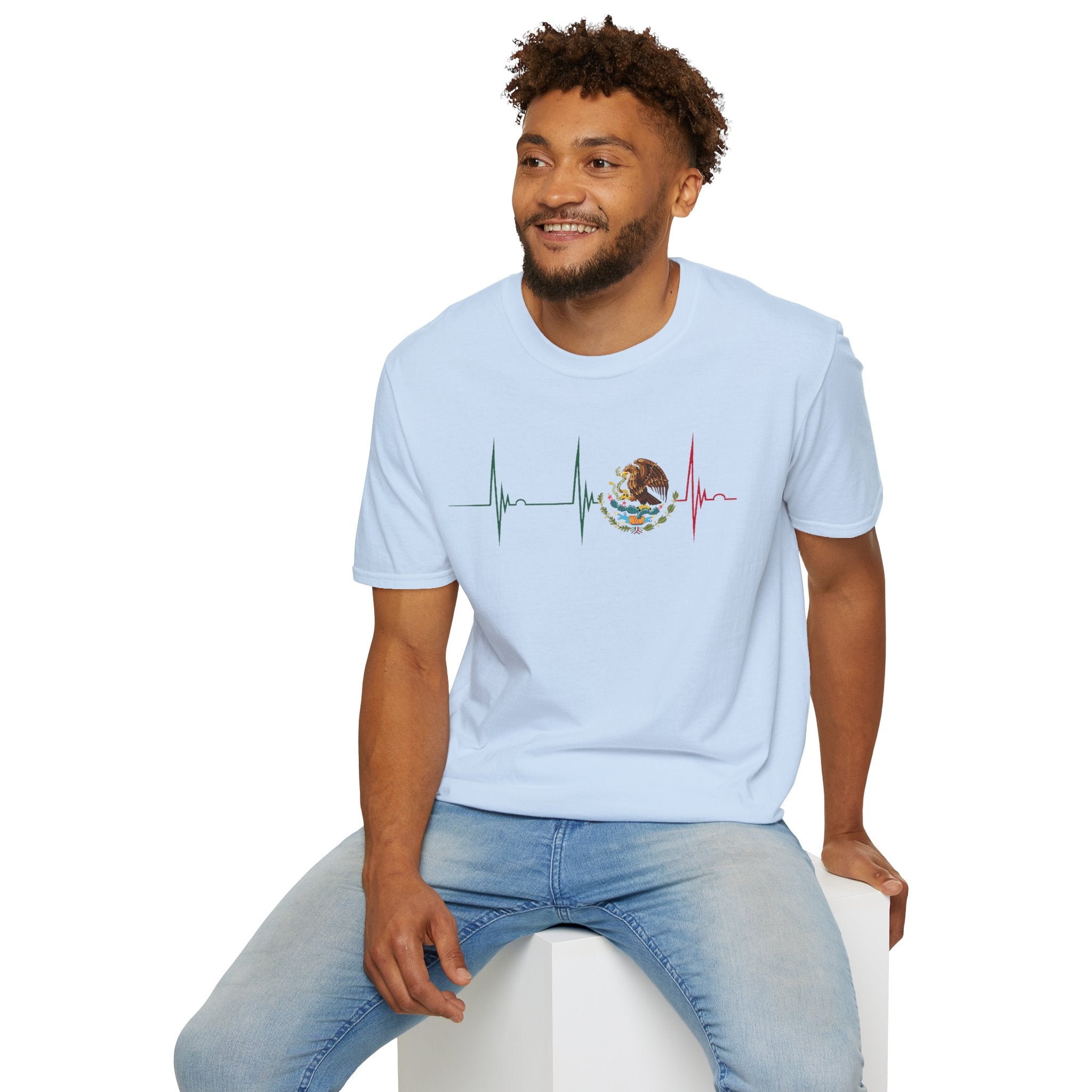 Mexican Heartbeat T-Shirt — Mexican Flag Eagle ECG Graphic Tee