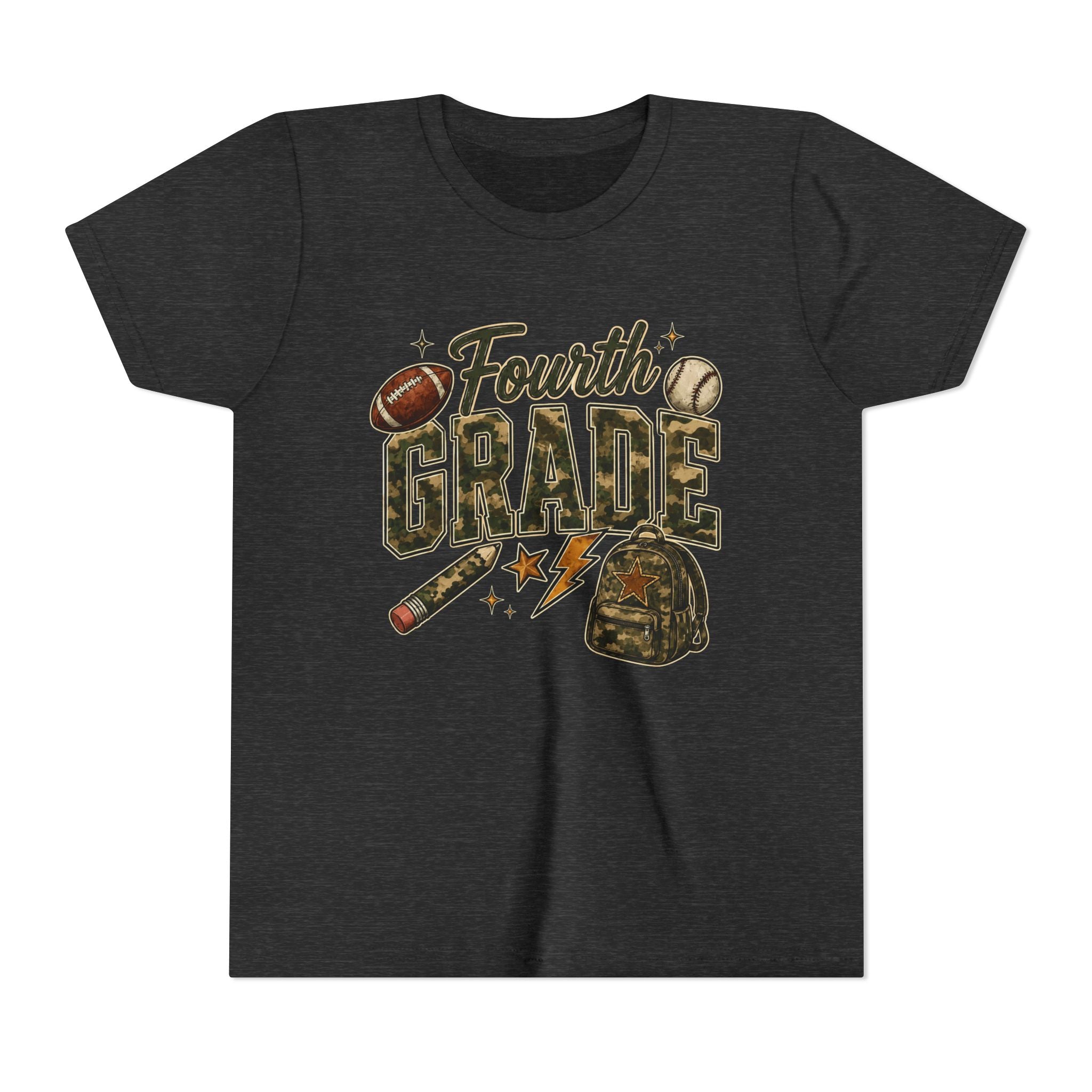 Fourth Grade Kids' T-Shirt – Back-to-School Sports & Backpack Design