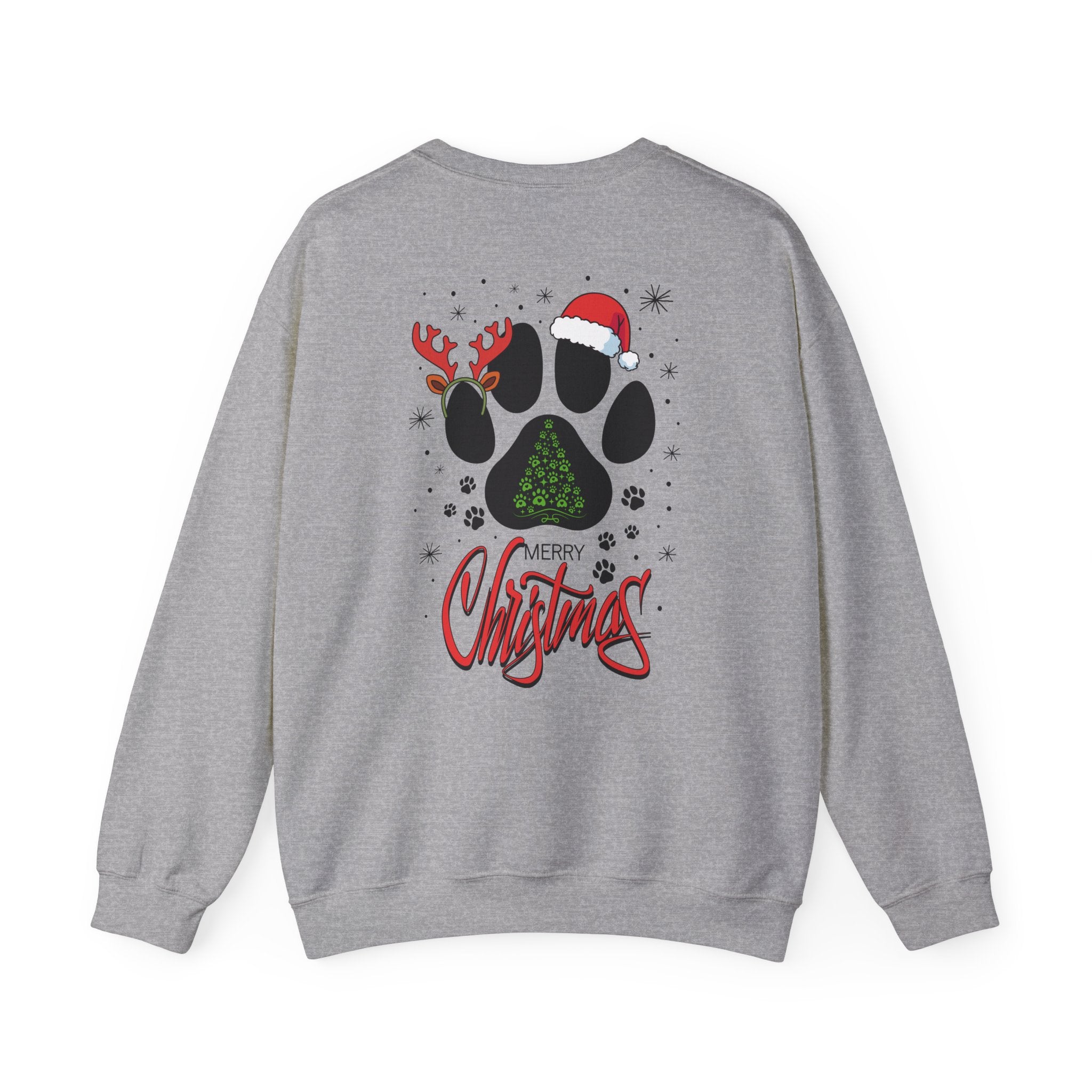 Christmas Paw Print Sweatshirt - Merry Christmas Pet Lover Crewneck