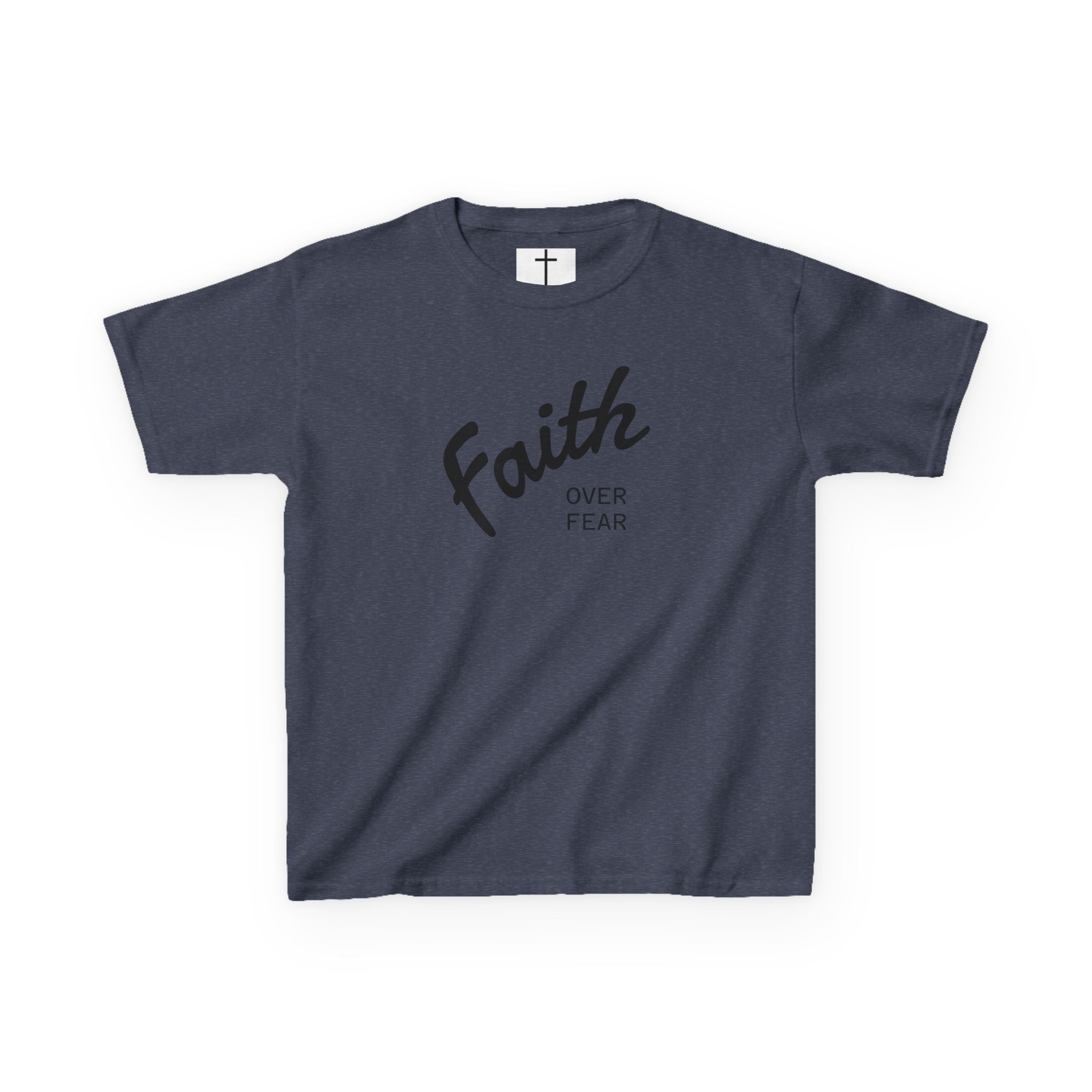 Faith Over Fear Kids T-Shirt | Christian Typography Tee
