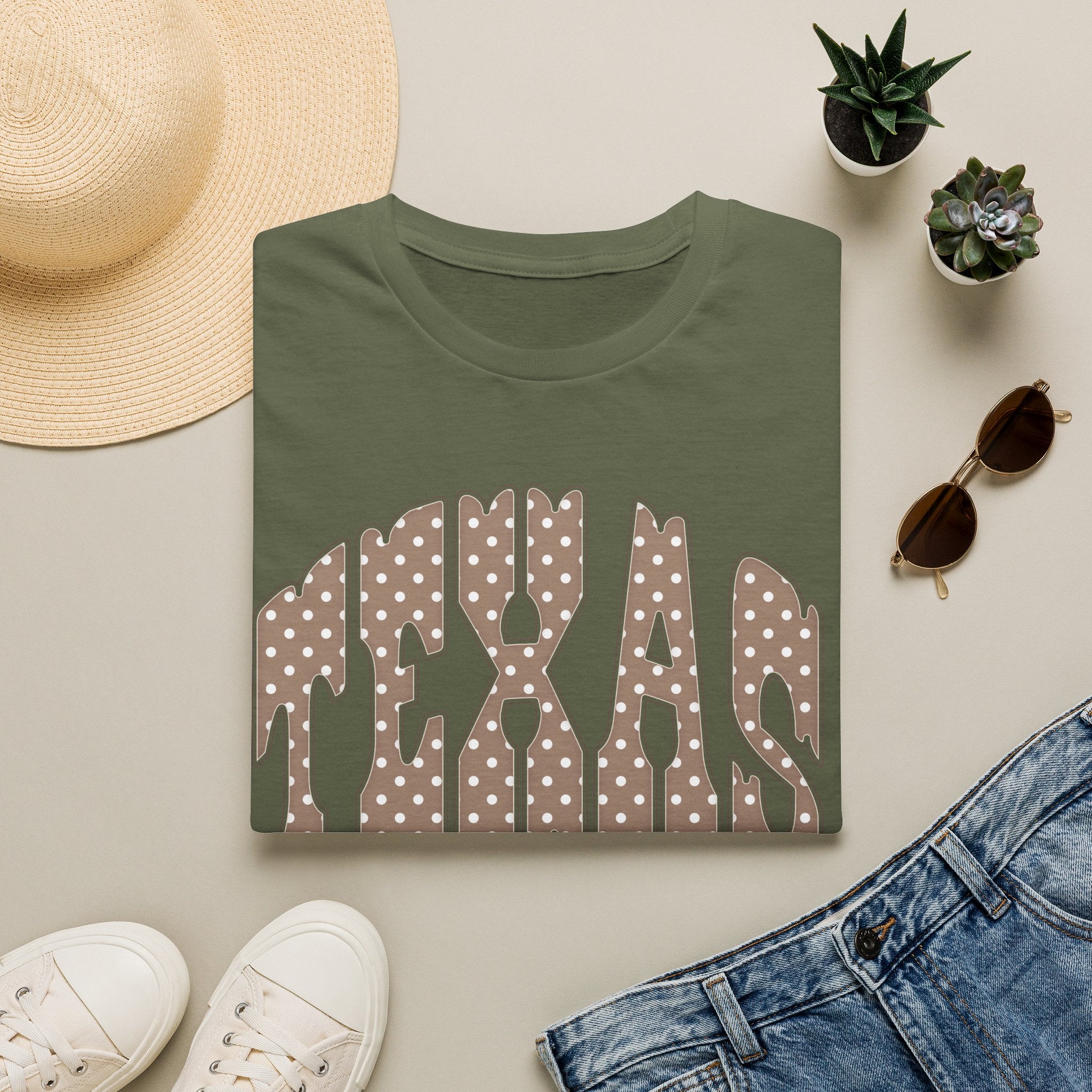 Texas Polka Dot Tee — Retro Western State Graphic T-Shirt