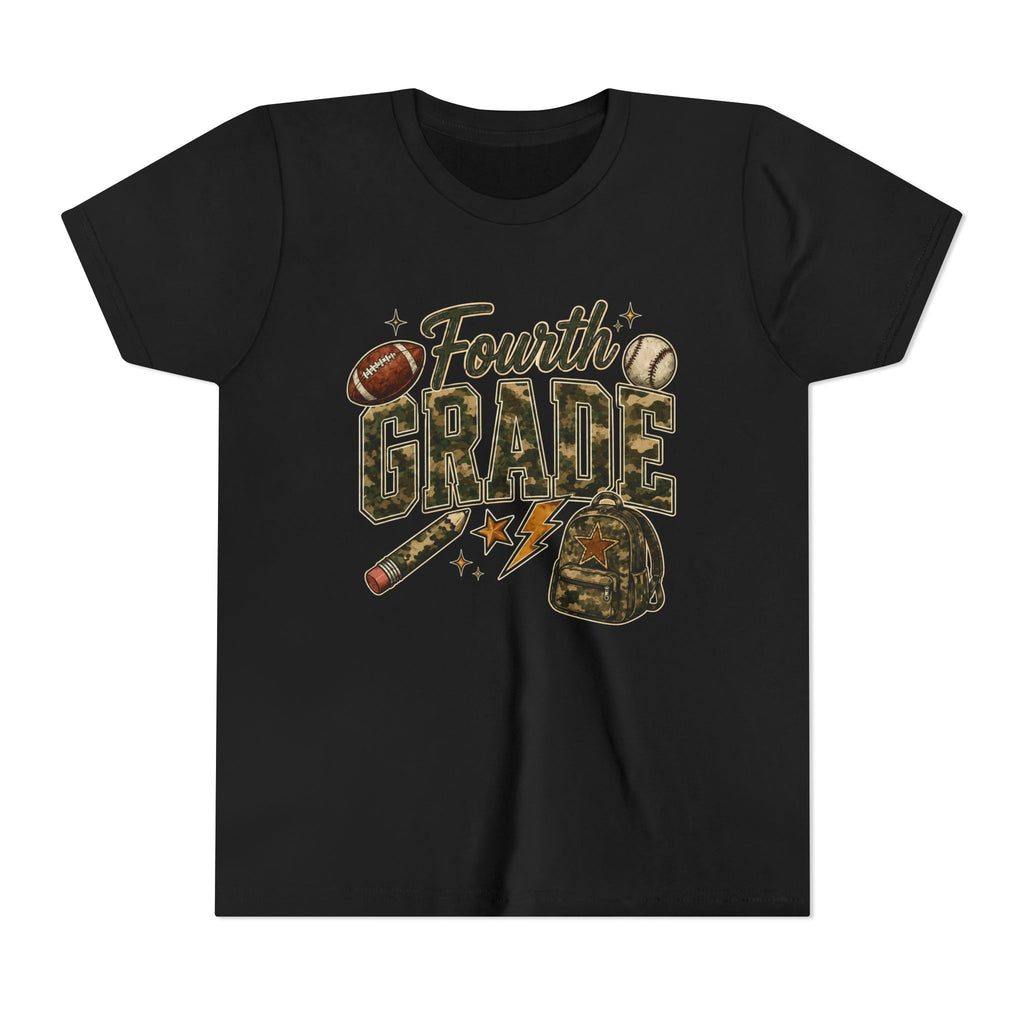 Fourth Grade Kids' T-Shirt – Back-to-School Sports & Backpack Design