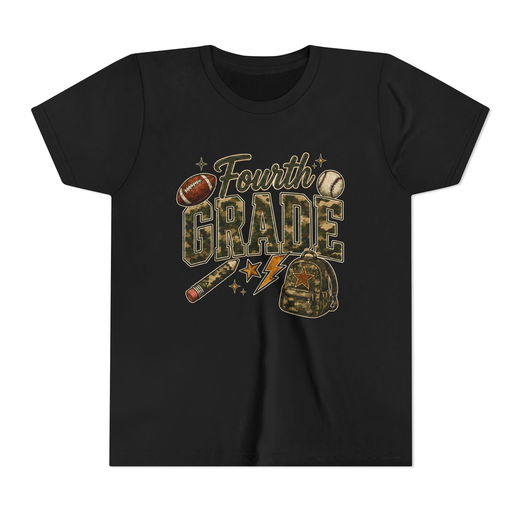 Fourth Grade Kids' T-Shirt – Back-to-School Sports & Backpack Design
