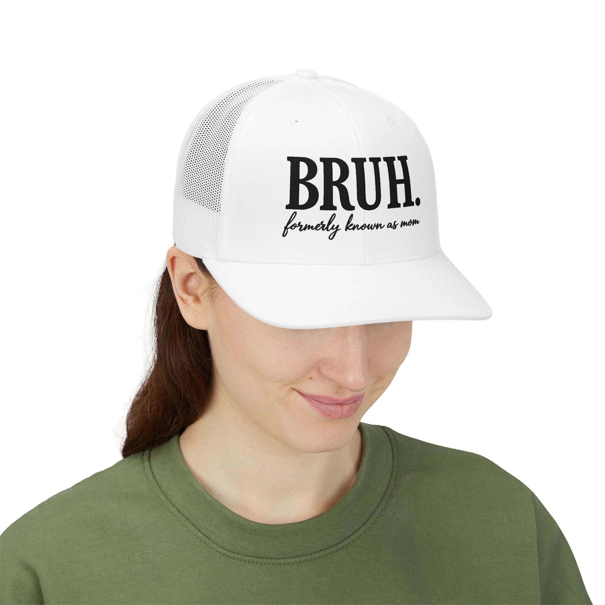Bruh Trucker Hat — 'BRUH. formerly known as mom' Snapback Cap
