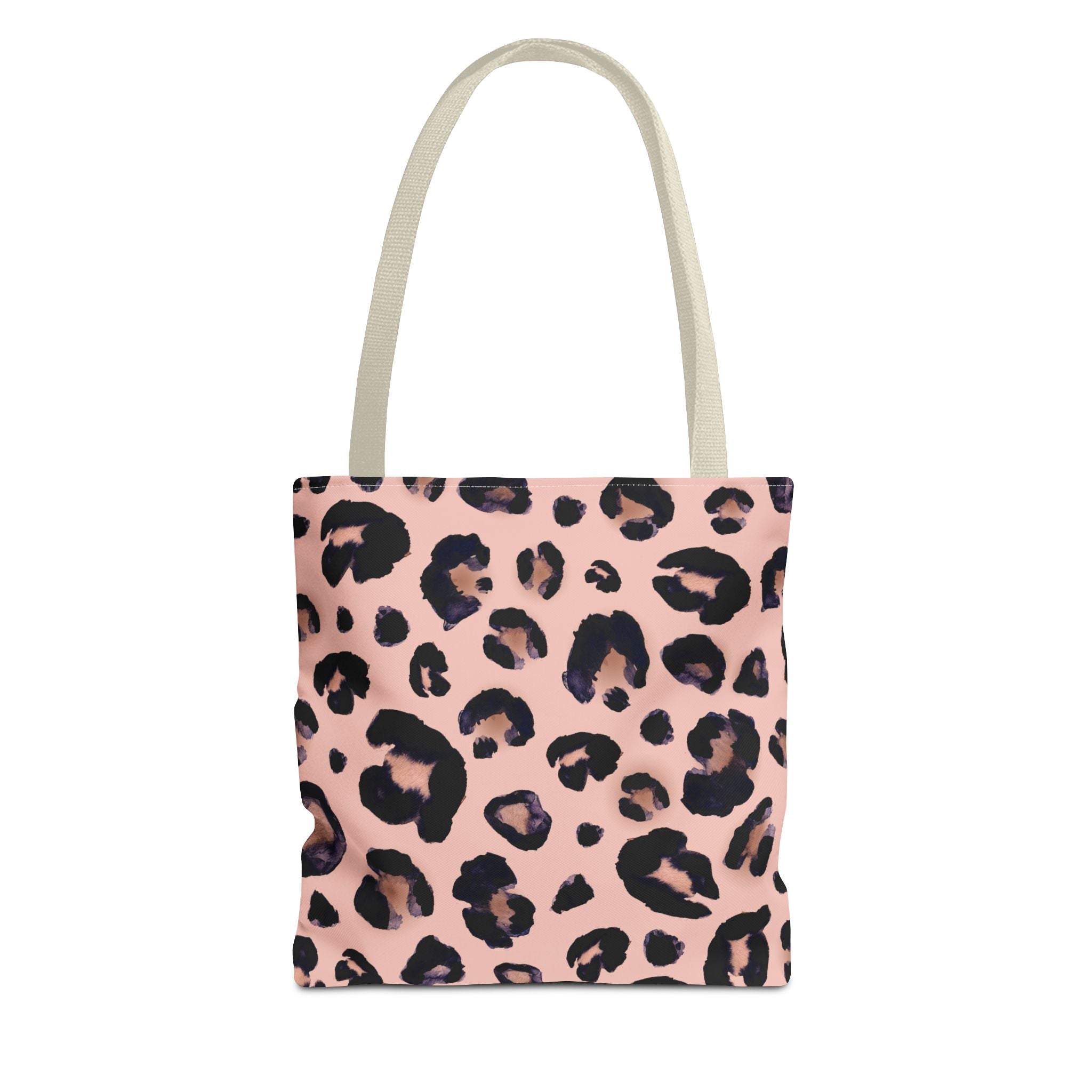 Leopard Print Pink Tote Bag — Chic Animal Print Canvas Shopper