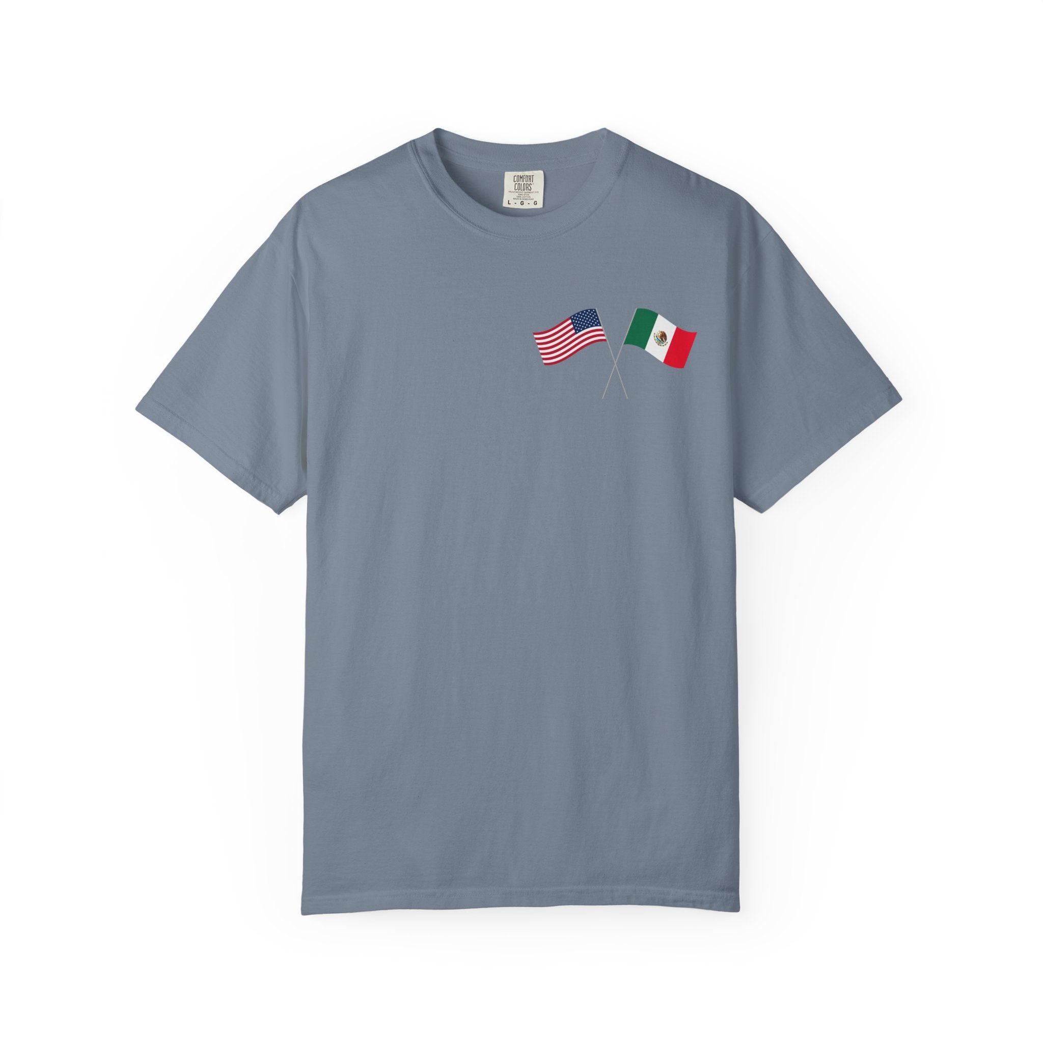 Rose Bouquet T-Shirt — Vintage Red & Blue Floral Back Graphic
