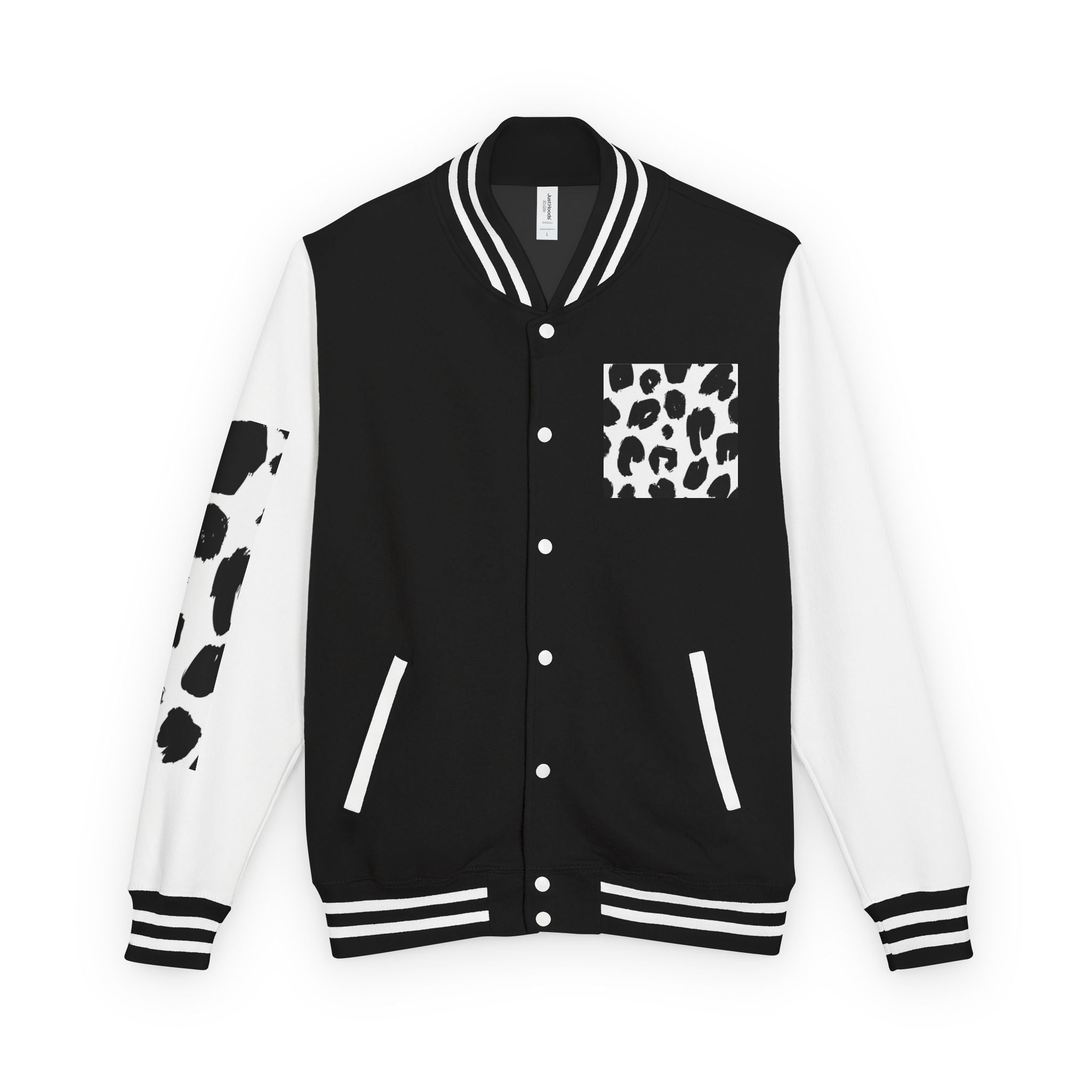 Leopard Patch Letterman Jacket