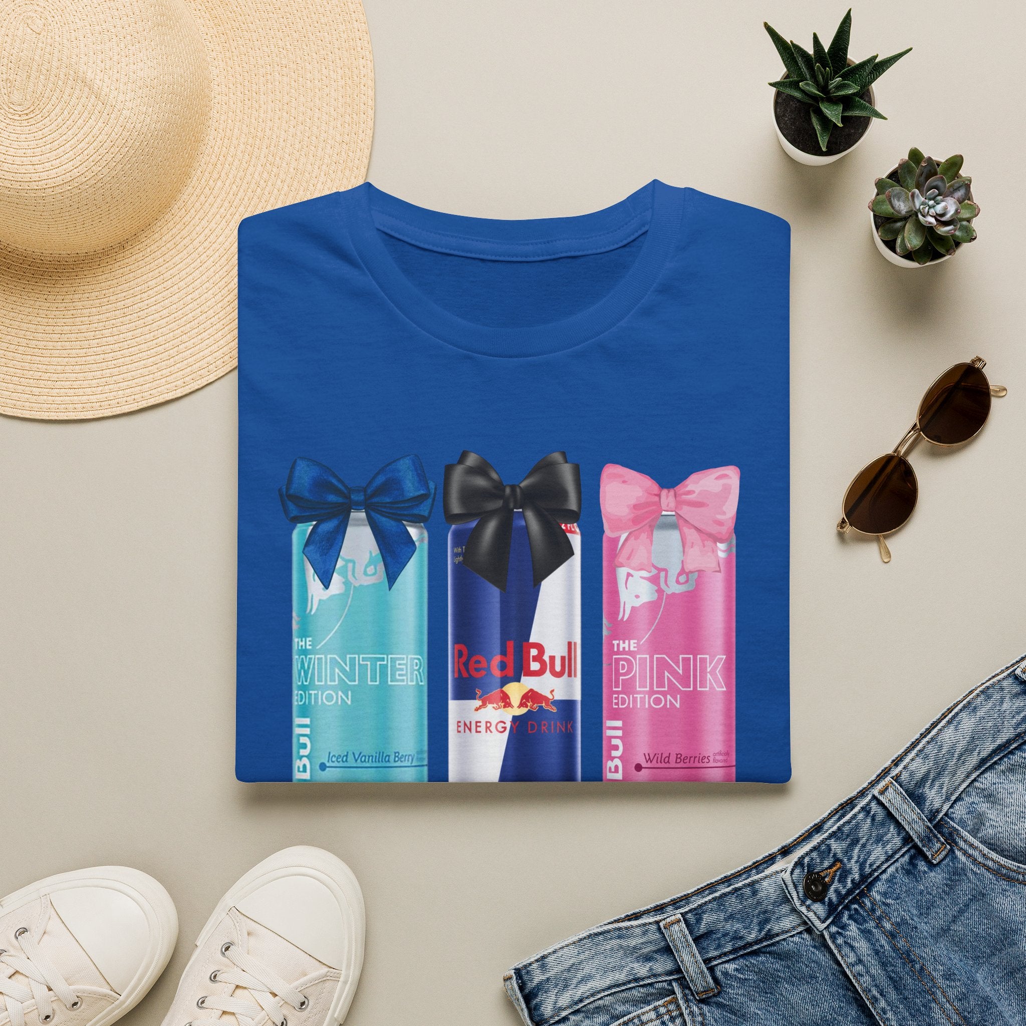 T-Shirt — “First I Need a Red Bull” Energy Drink Can Graphic Tee