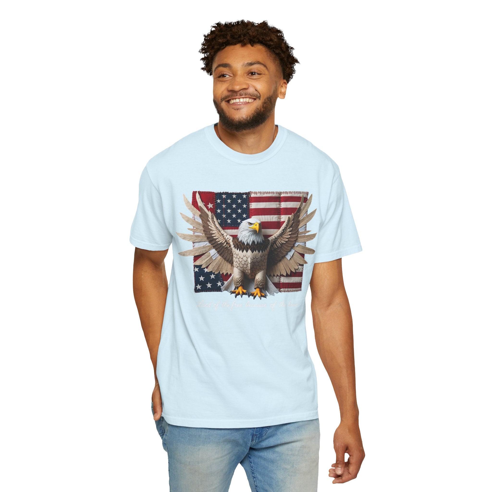 American Eagle Flag T-Shirt – Patriotic Bald Eagle Graphic Tee