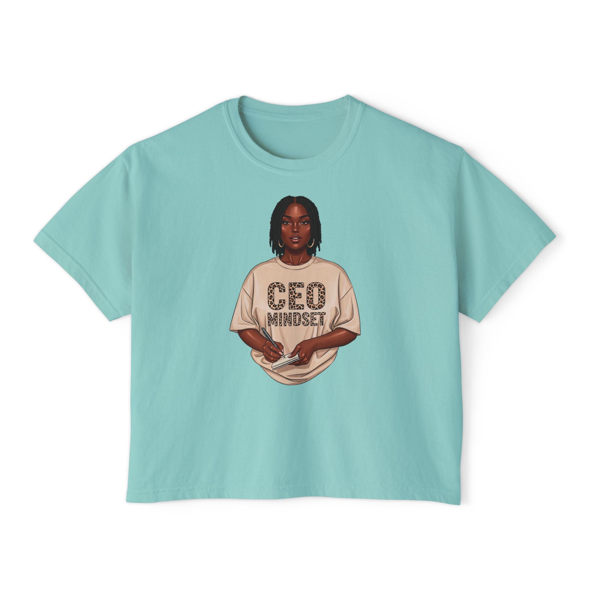 CEO Mindset Boxy Tee — Women's Empowerment Cropped T‑Shirt