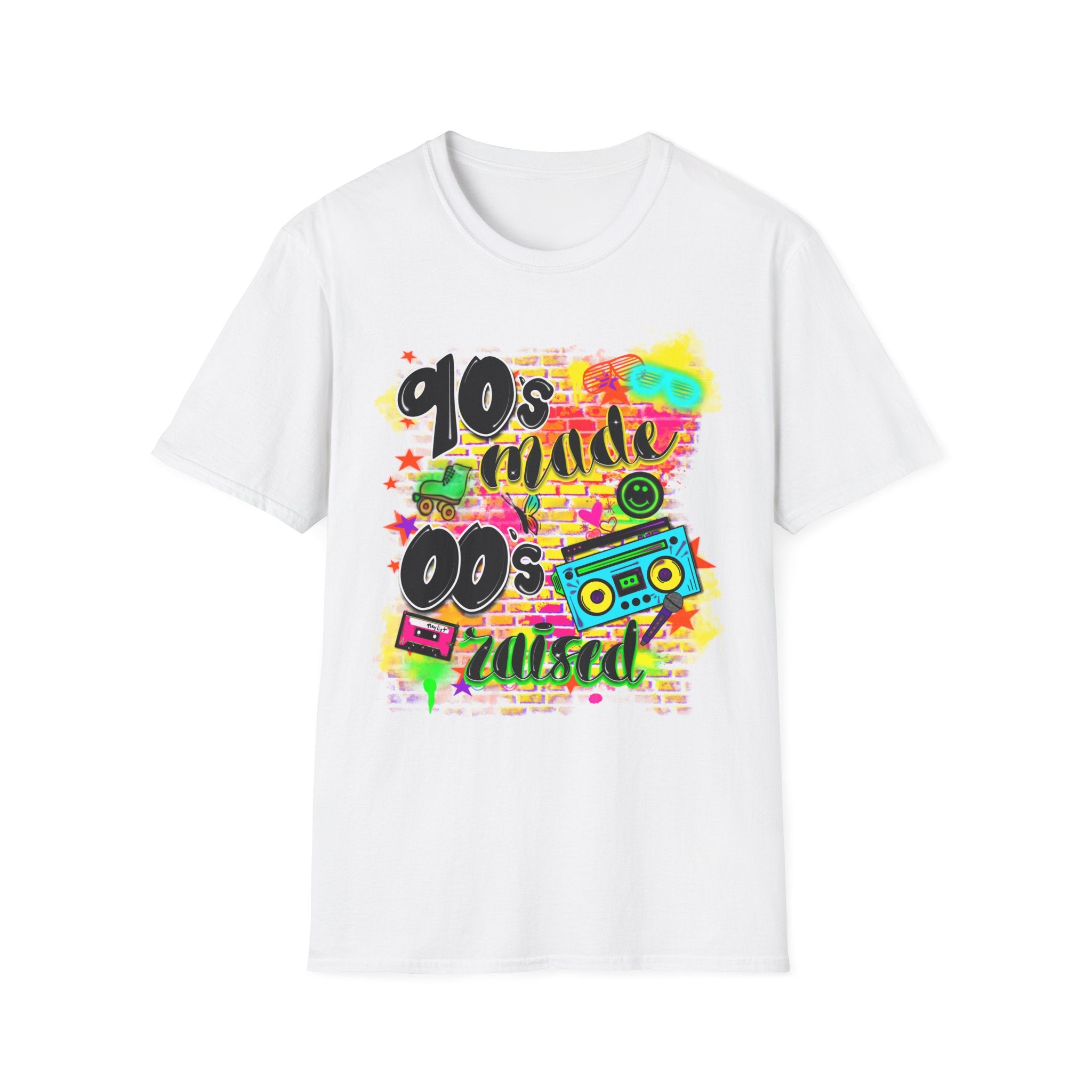 90s Vibes T-Shirt — '90s Made, 00s Raised' Retro Graffiti Tee