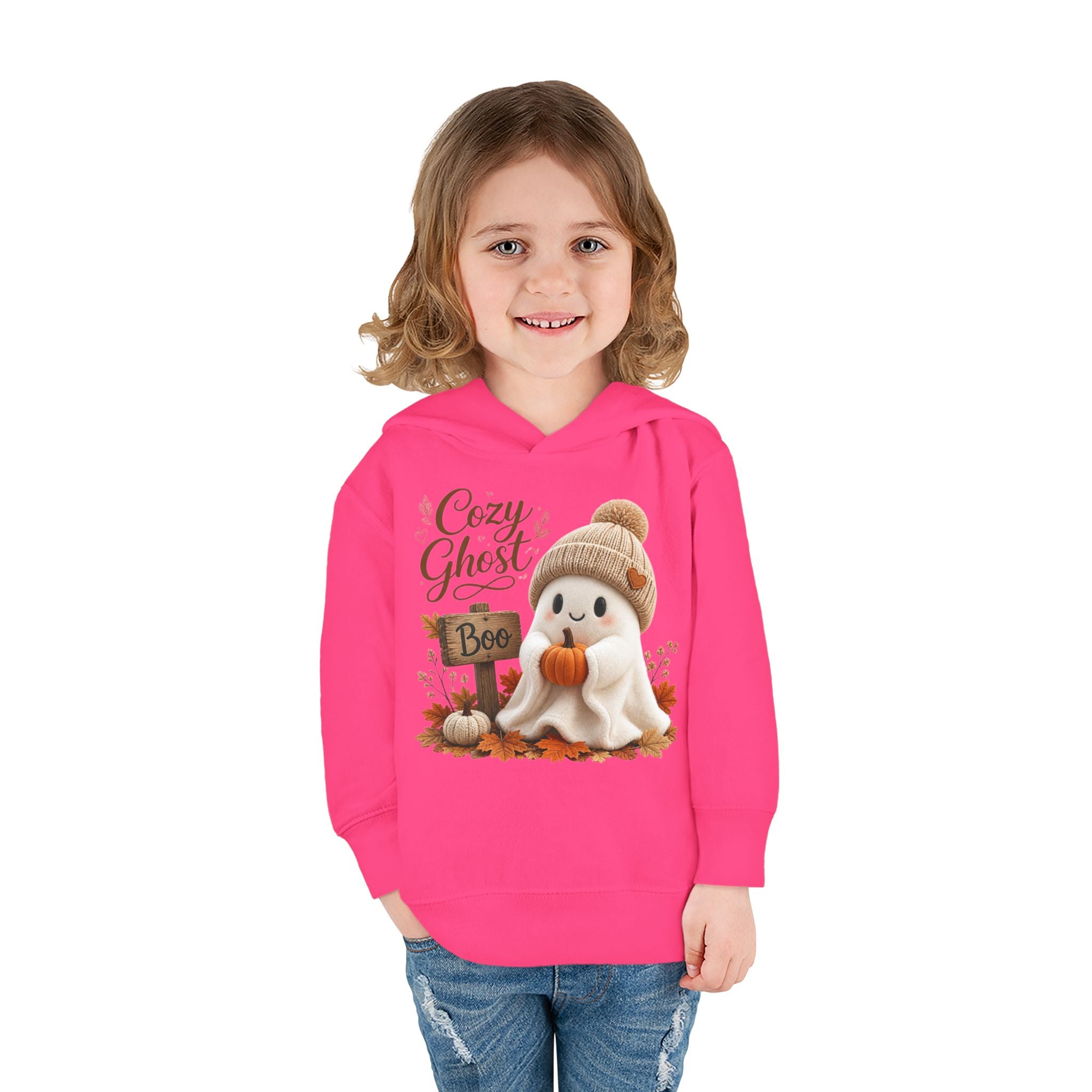 Toddler Hoodie – 'Cozy Ghost' Fall Halloween Pullover