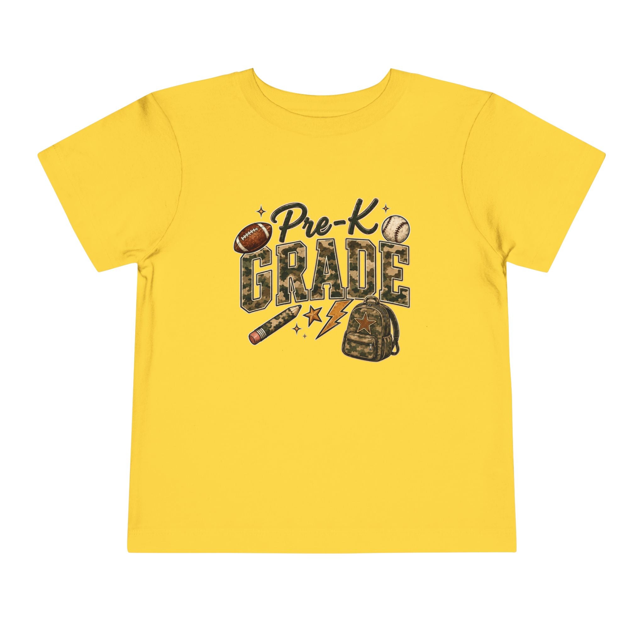 Pre-K Grade Toddler Tee — Back to School Sports Design