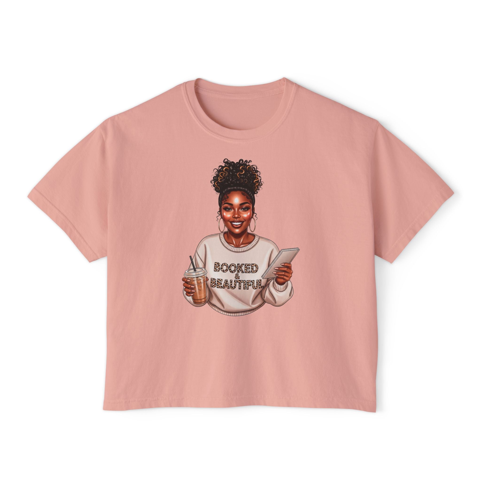 Booked & Beautiful Women's Boxy Tee — Empowering Black Girl Magic Graphic Shirt