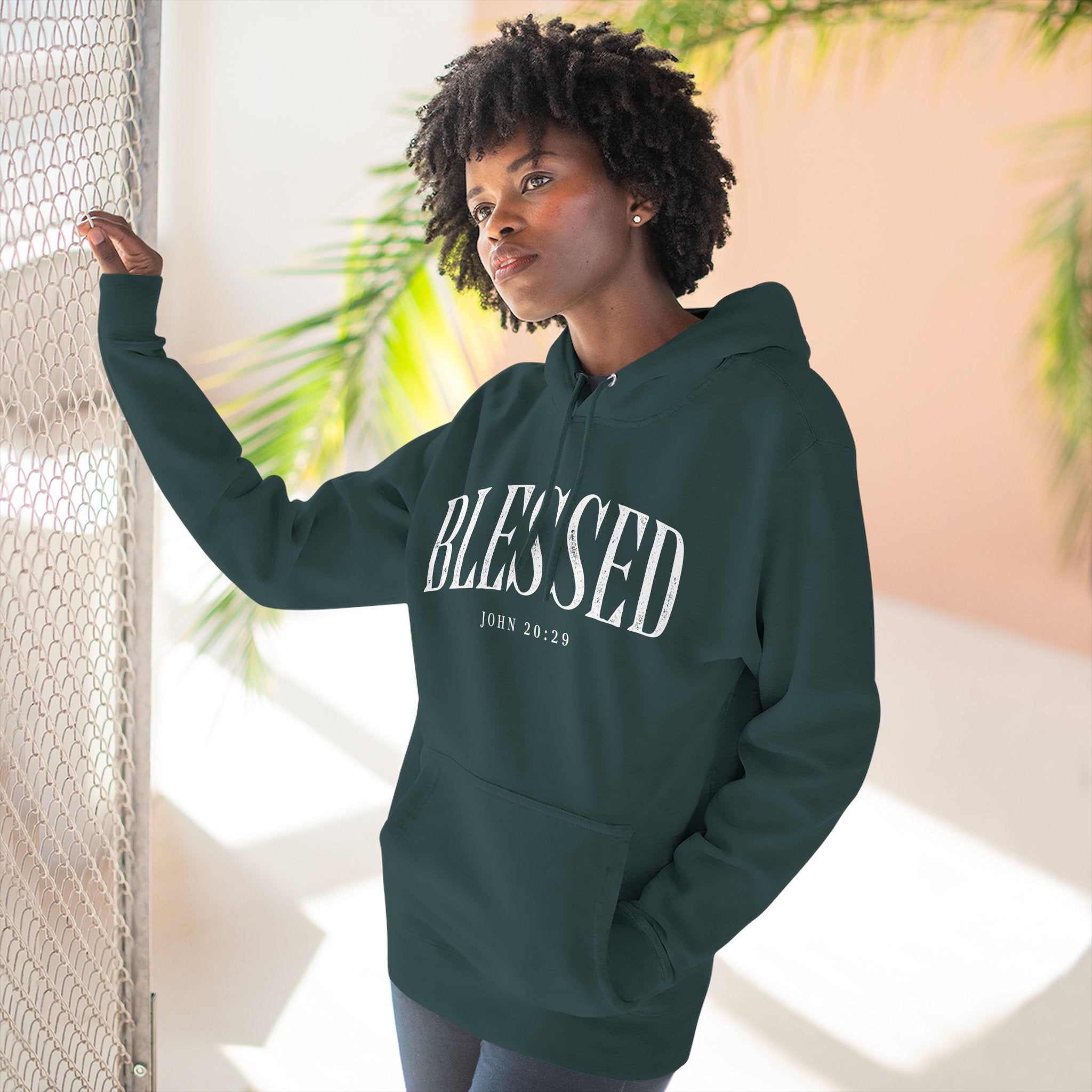 Blessed Fleece Hoodie — Cozy "BLESSED" Pullover for Faith & Everyday Comfort