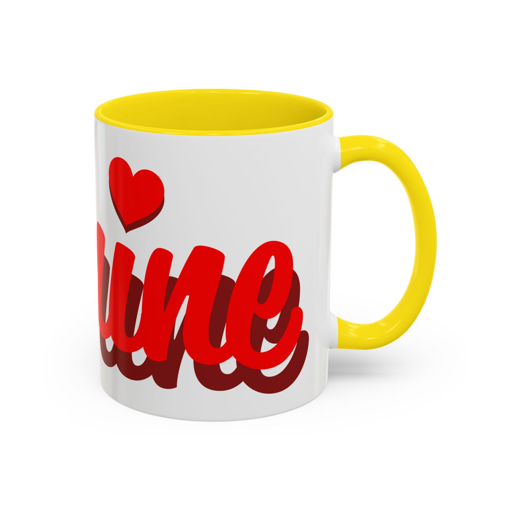 Be Mine Mug | Heart Valentine Coffee Mug, Accent Handle and Rim