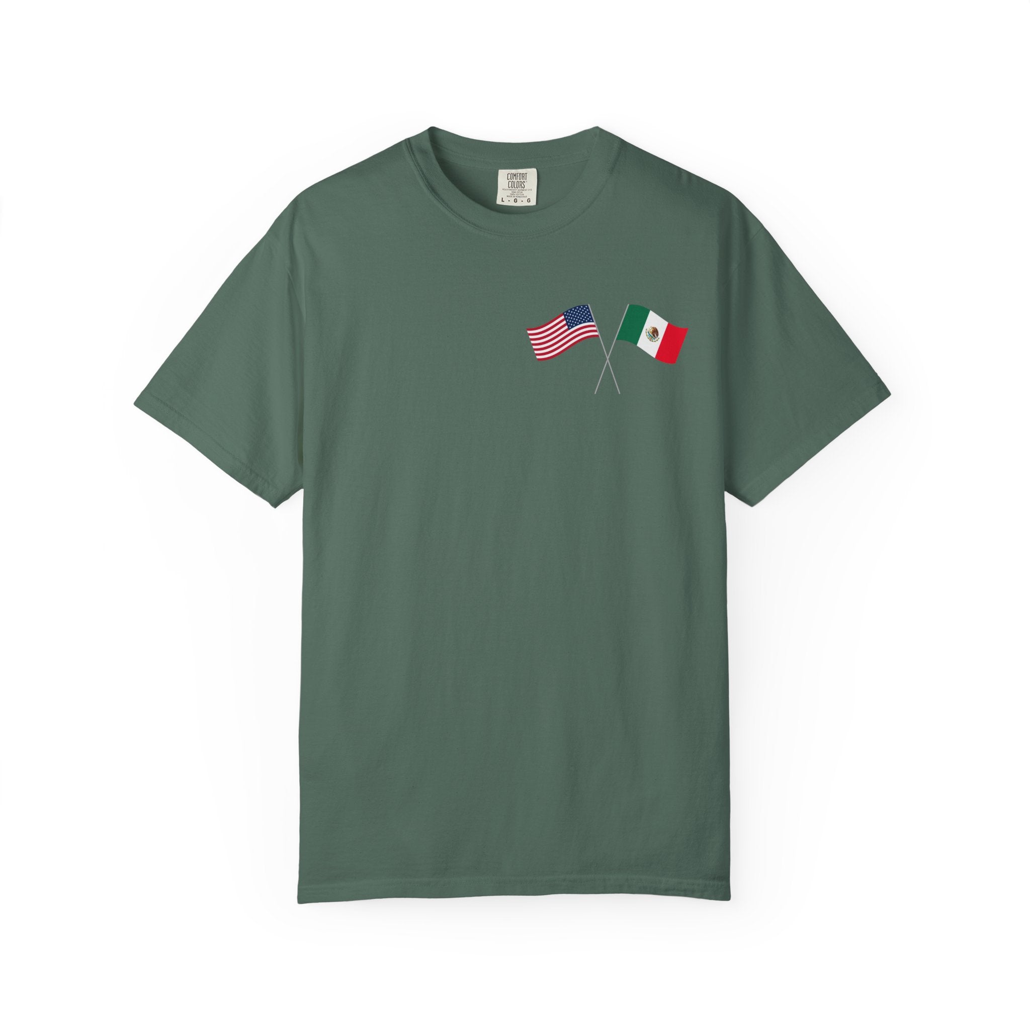 Rose Bouquet T-Shirt — Vintage Red & Blue Floral Back Graphic