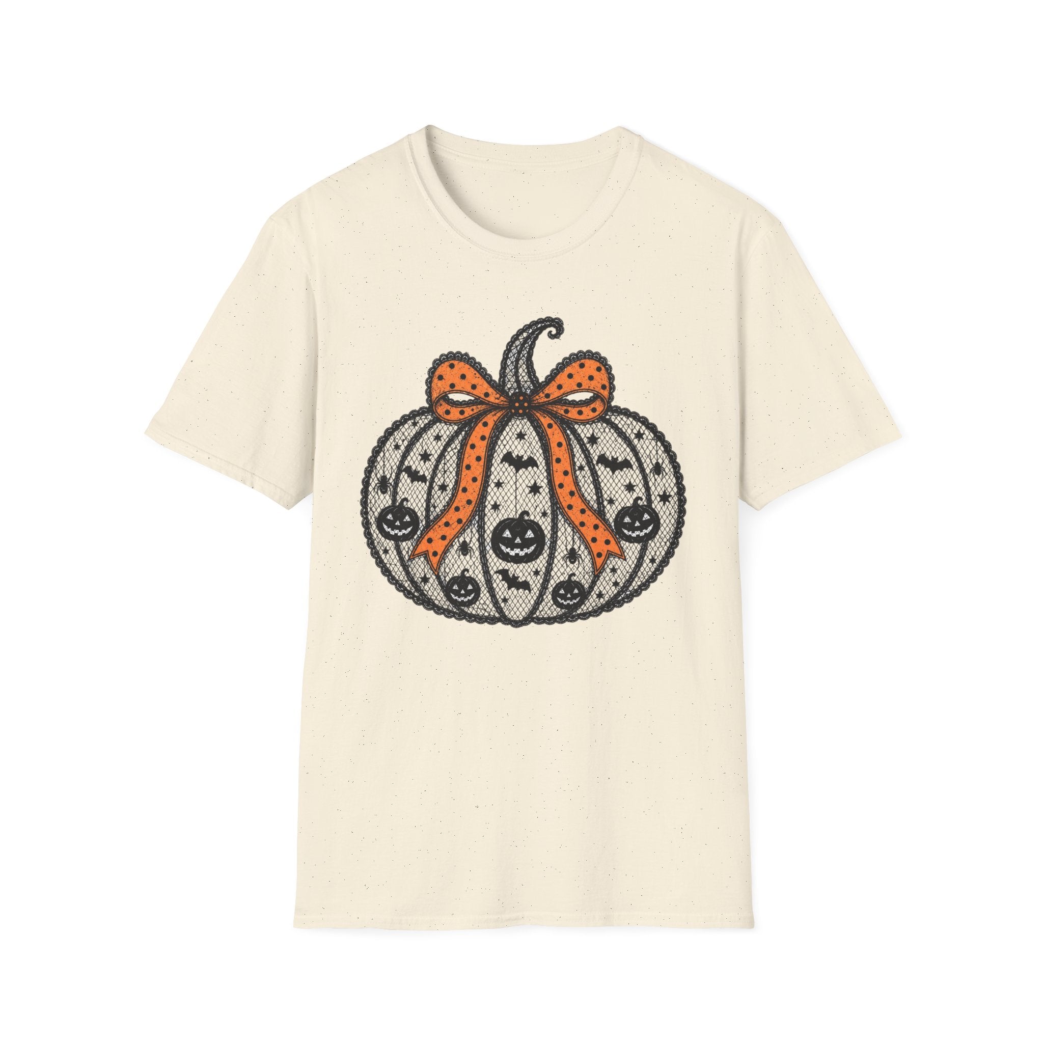 Halloween Pumpkin Bow T-Shirt — Cute Orange Polka Dot Pumpkin Tee