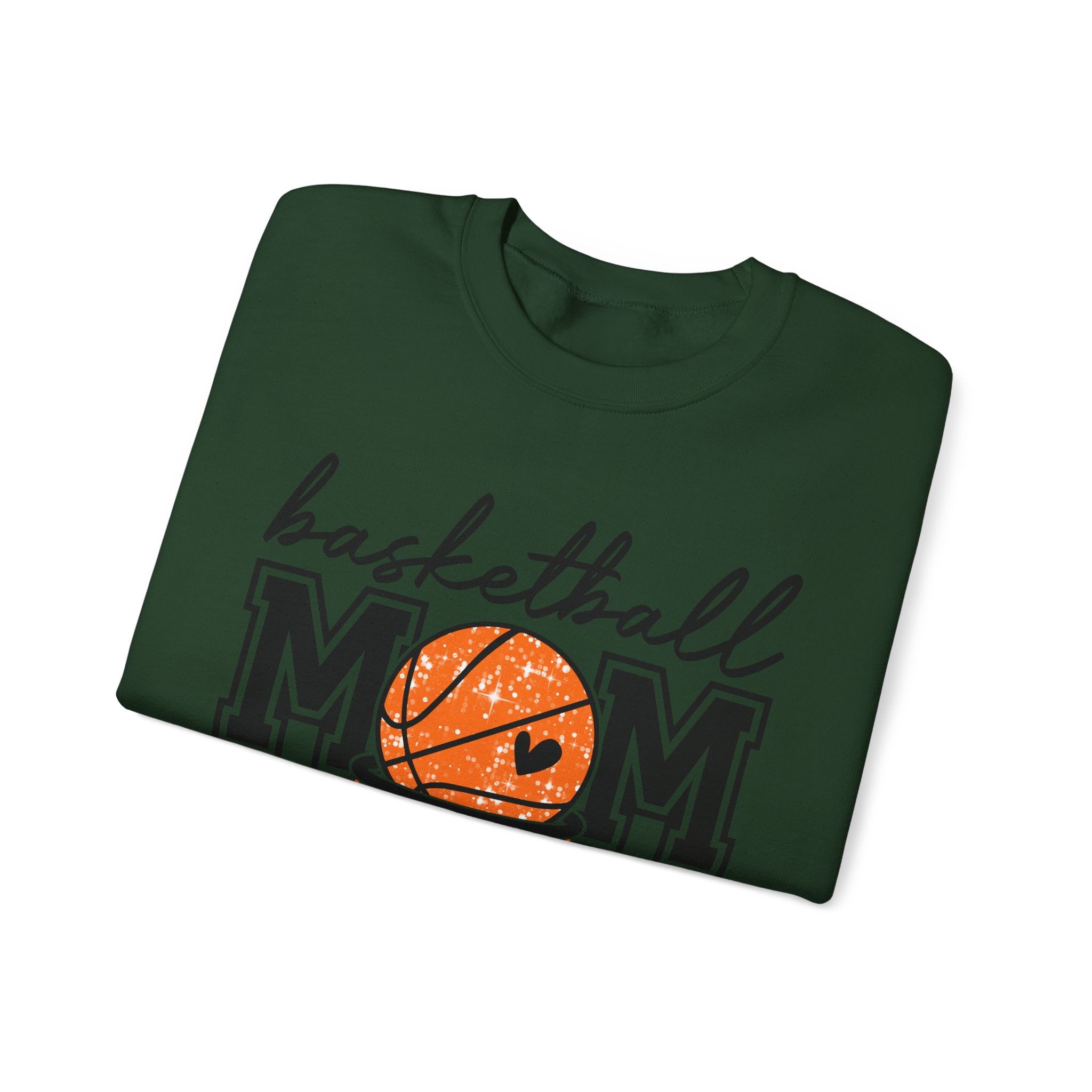 Basketball Mom Crewneck Sweatshirt — Mom Basketball Shirt with Hoop Graphic