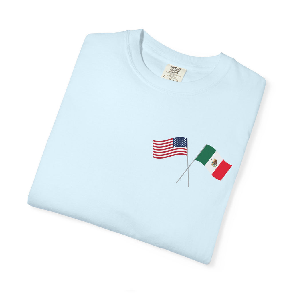 Rose Bouquet T-Shirt — Vintage Red & Blue Floral Back Graphic
