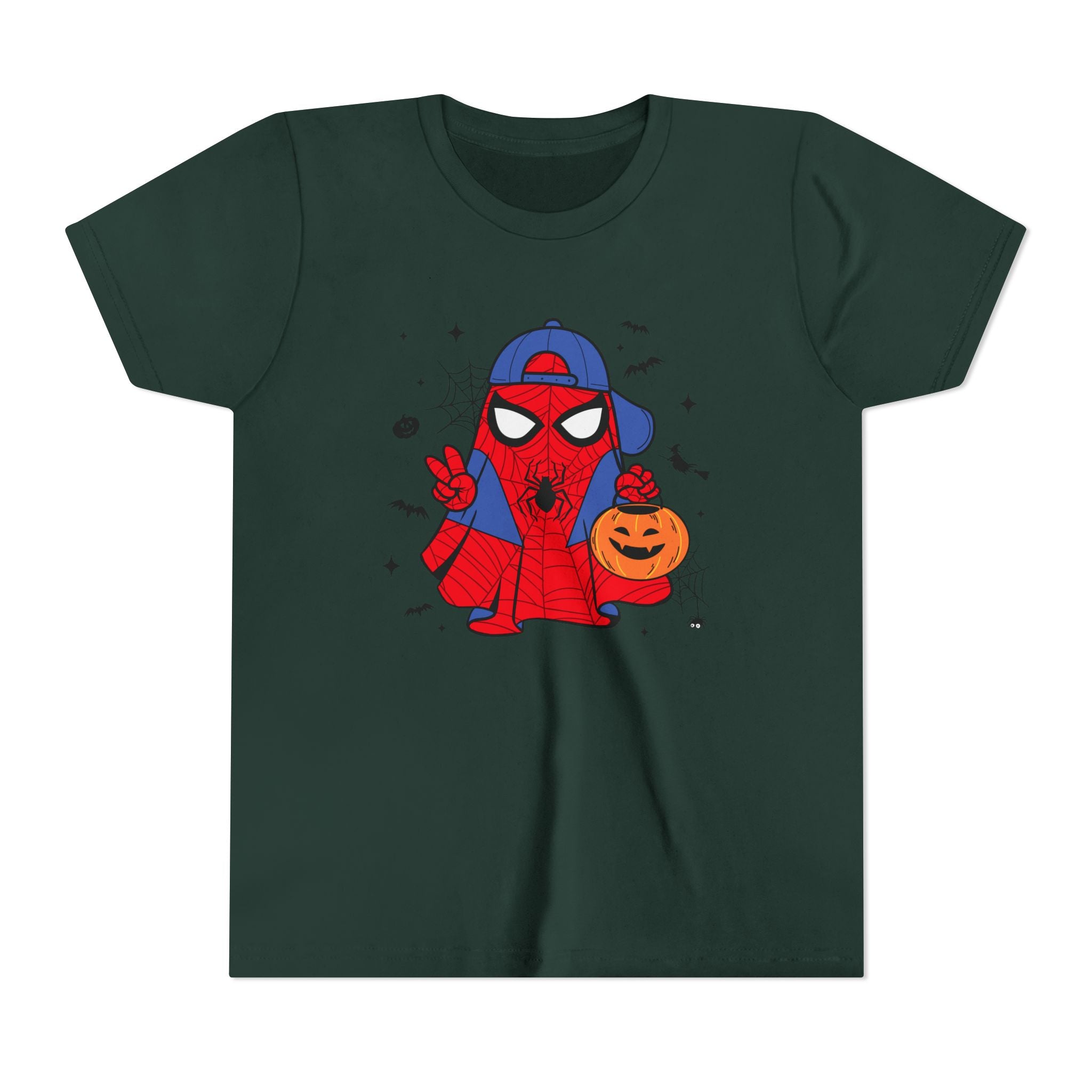 Kids Halloween Spider Superhero Tee – Cute Trick-or-Treat Pumpkin Design
