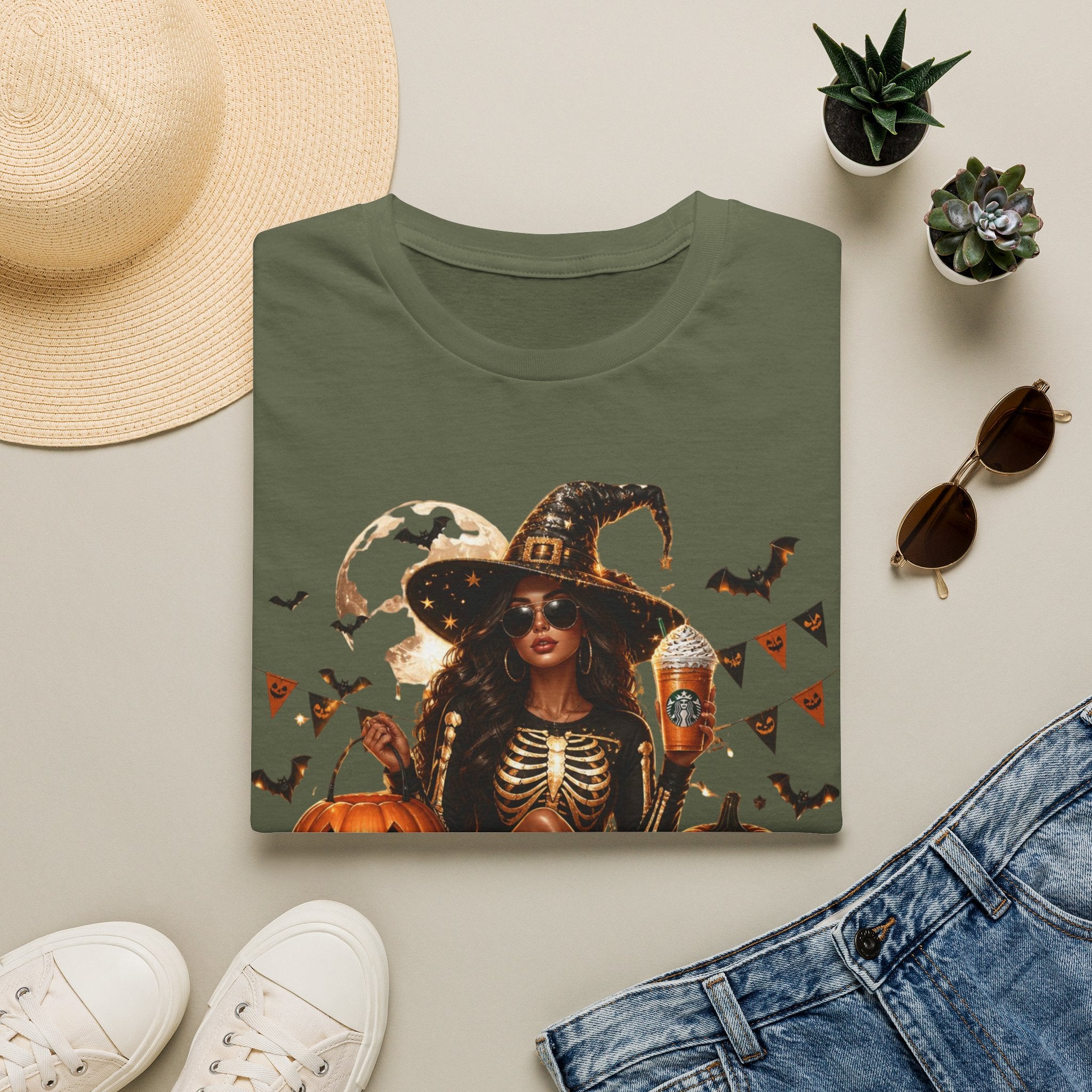 Halloween Witch T-Shirt — "And Just Here in the Boo" Graphic Tee