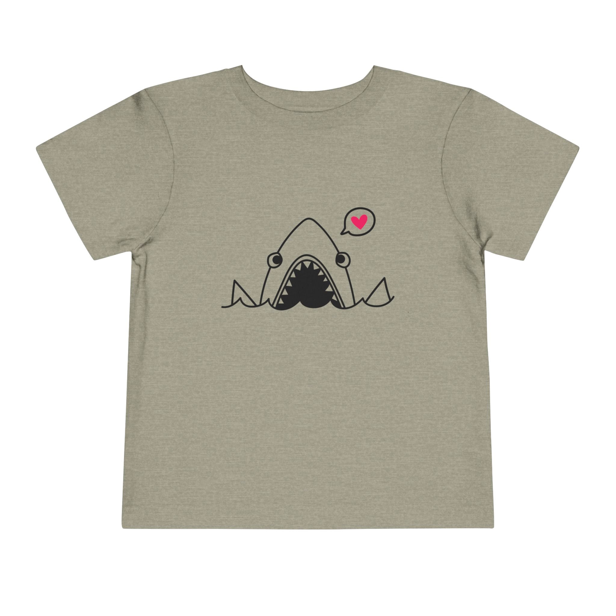 Cute Shark with Heart Toddler Tee | Baby Shark Graphic Shirt