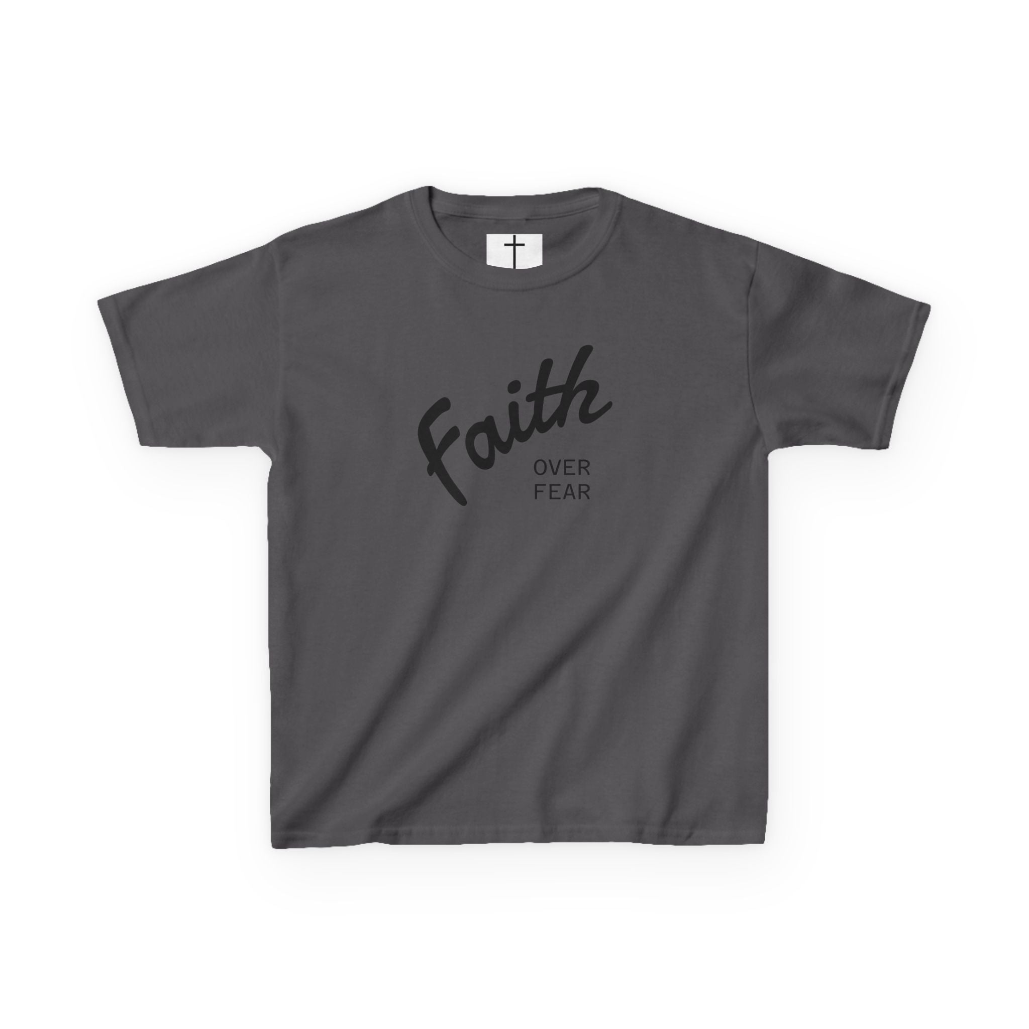 Faith Over Fear Kids T-Shirt | Christian Typography Tee
