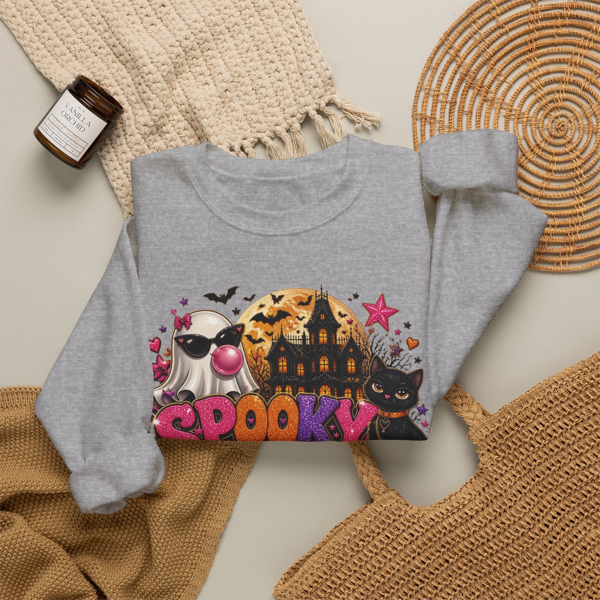Sweatshirt — "Spooky Vibes" Halloween Graphic Crewneck