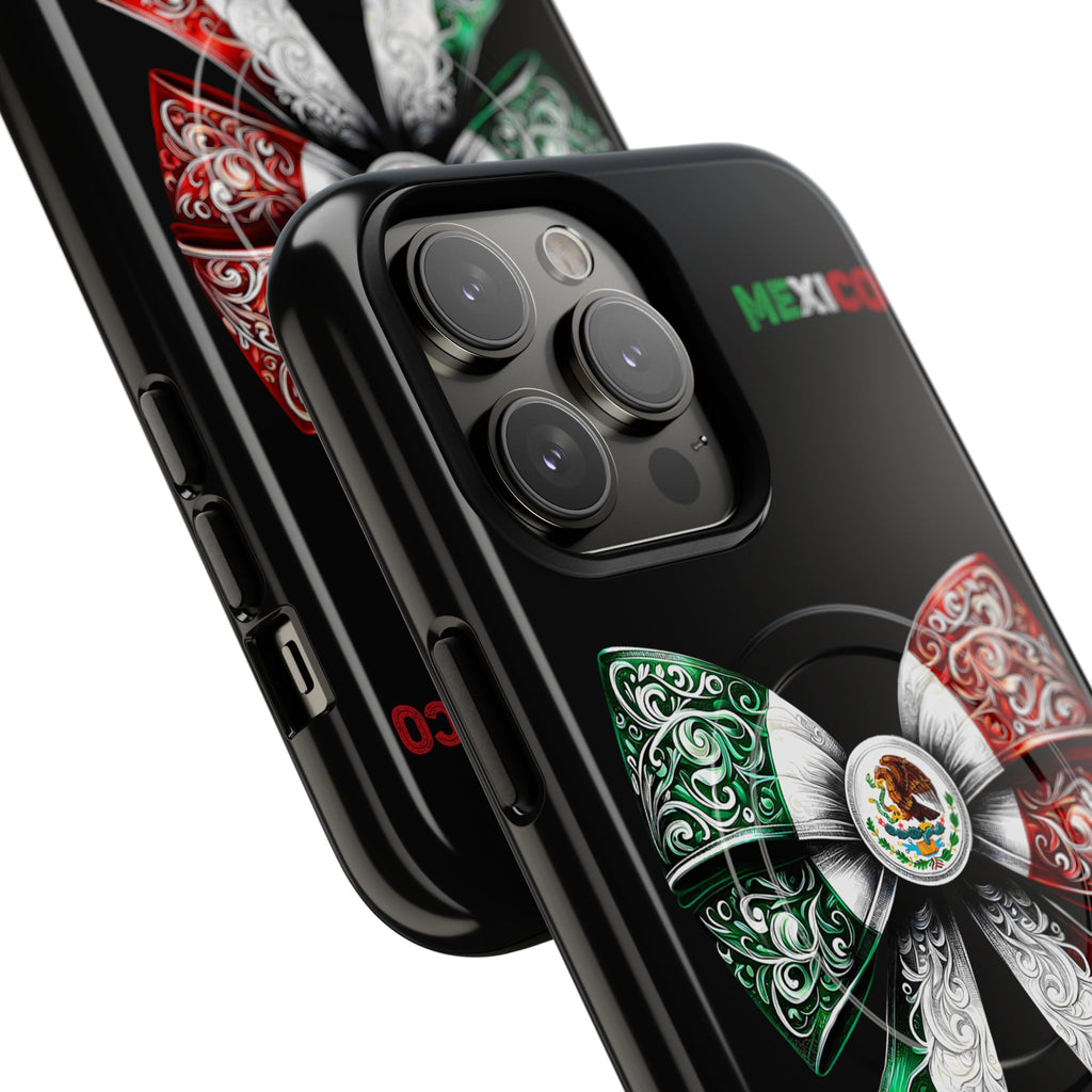 Mexican Flag Bow Tough Magnetic Phone Case — Patriotic Mexico iPhone Cover