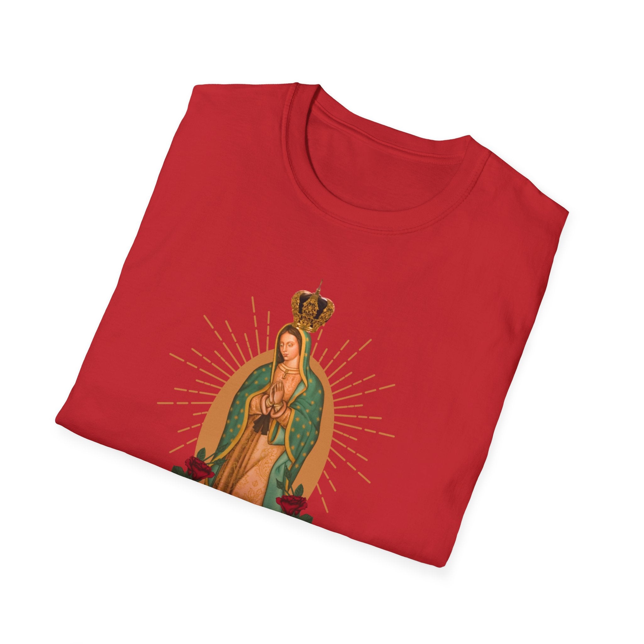 Our Lady of Guadalupe illustration T-Shirt | Virgin Mary, roses, devotional art