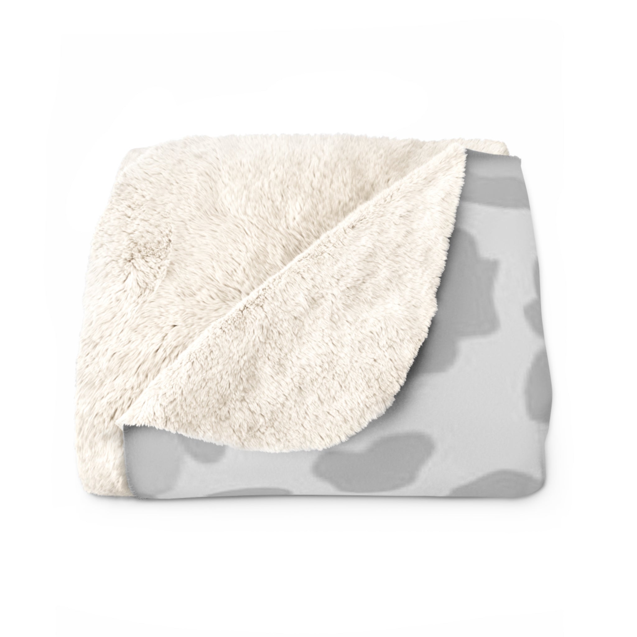 Gray Leopard Print Sherpa Blanket