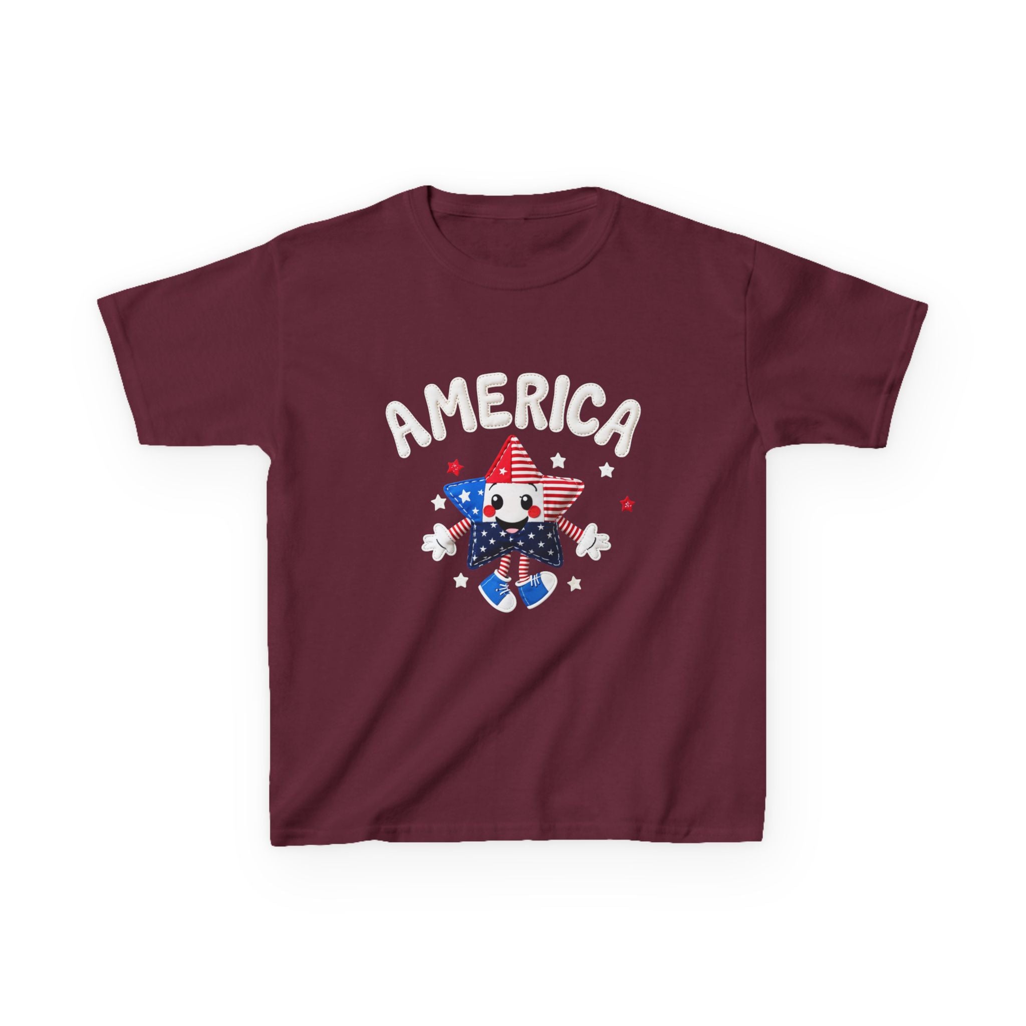 Kids Tee - Cute Patriotic Star 'America' Fourth of July Shirt
