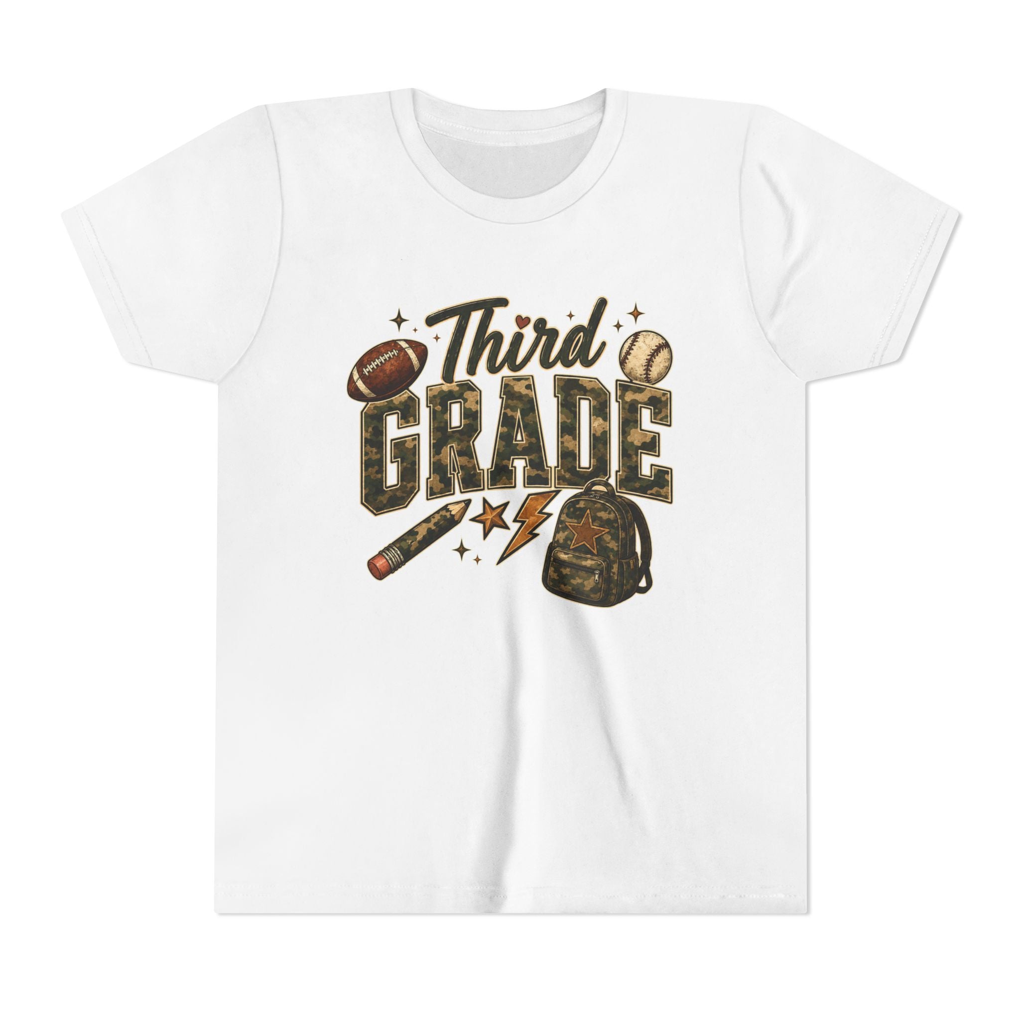Third Grade Kids Tee - Back to School Sports Backpack Design
